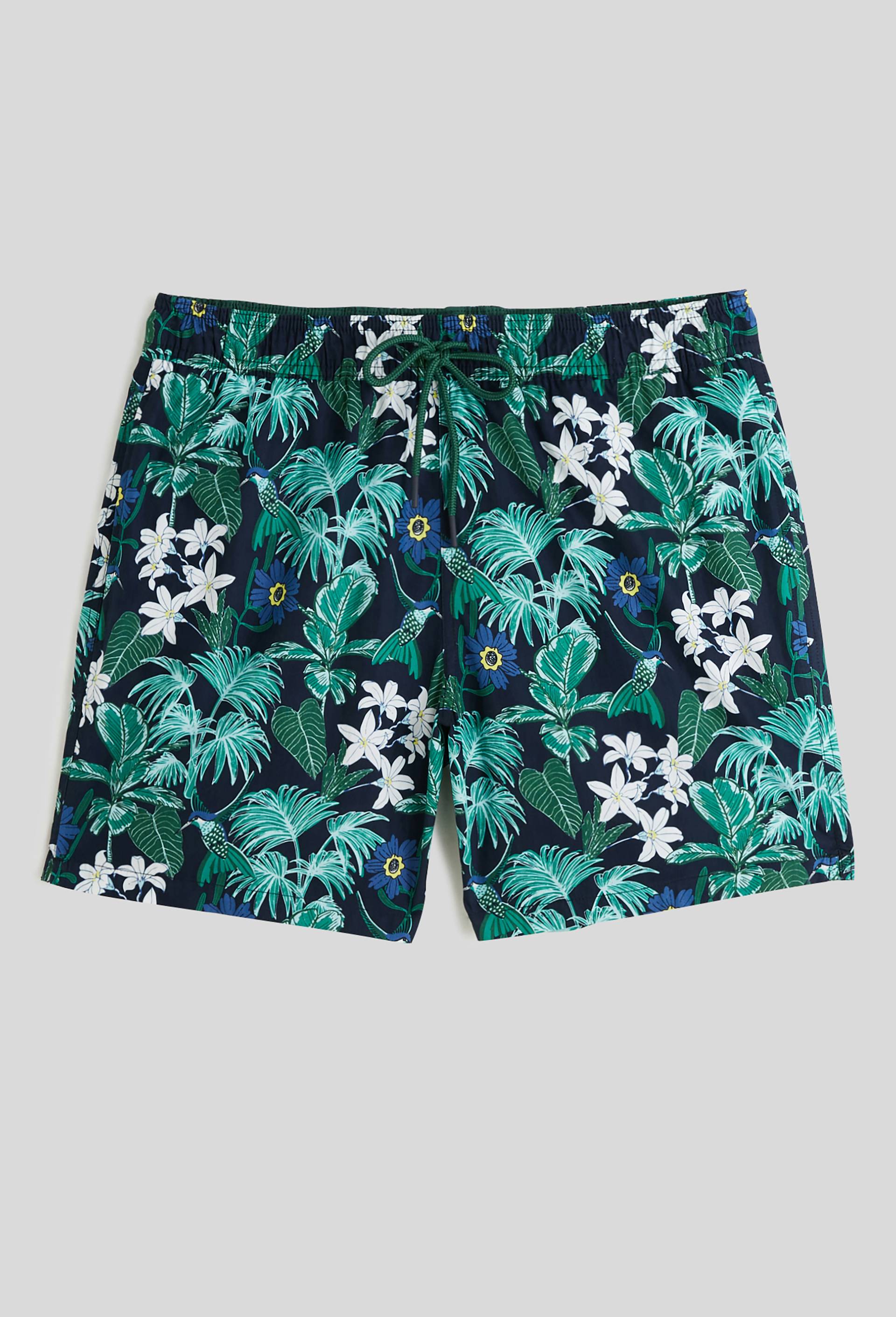Short de bain imprimé, Oeko-tex, Bleu foncé, large image number 0