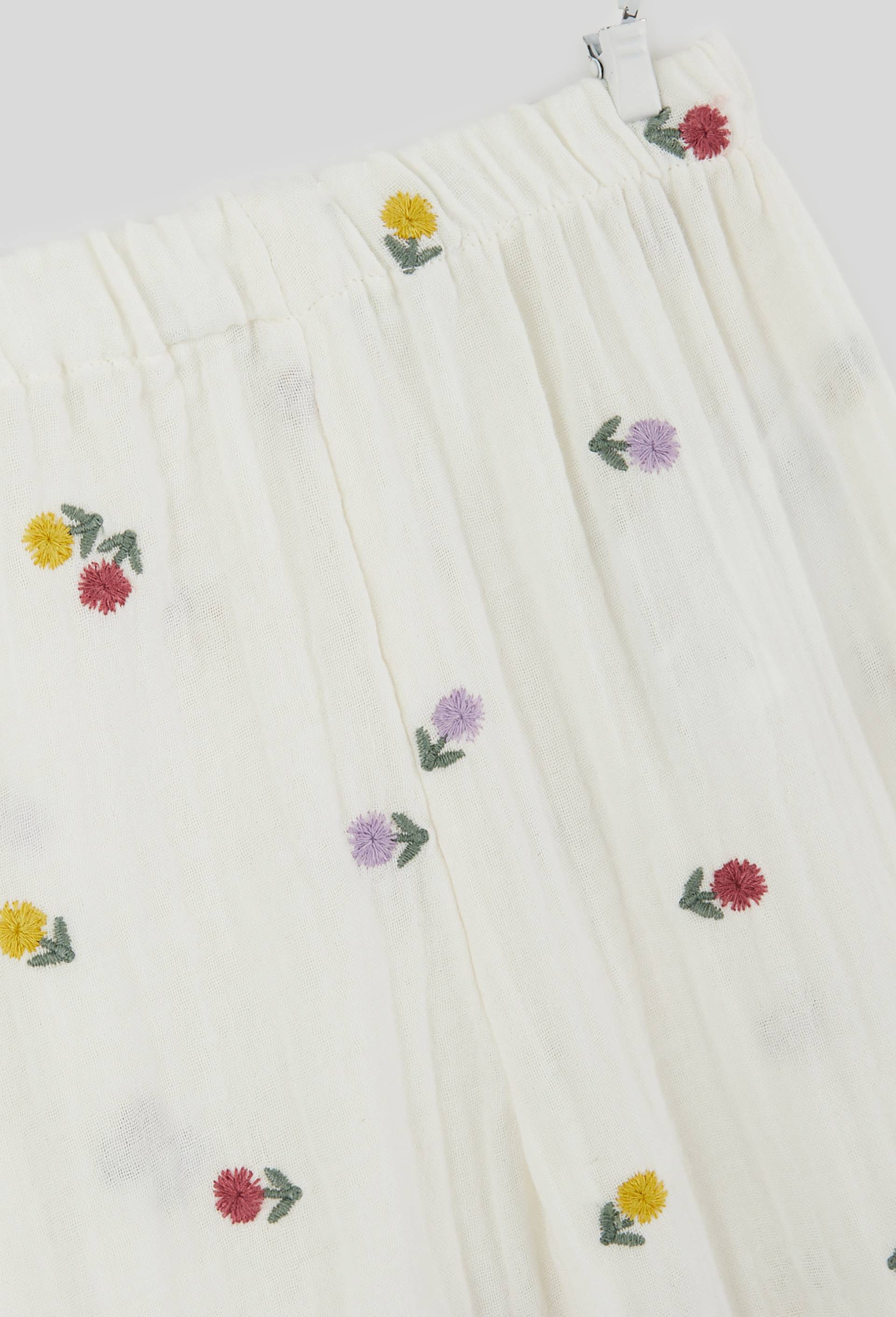 Pantalon fille double gaze, en coton BIO, Okeo-Tex, Ecru, large image number 2.0