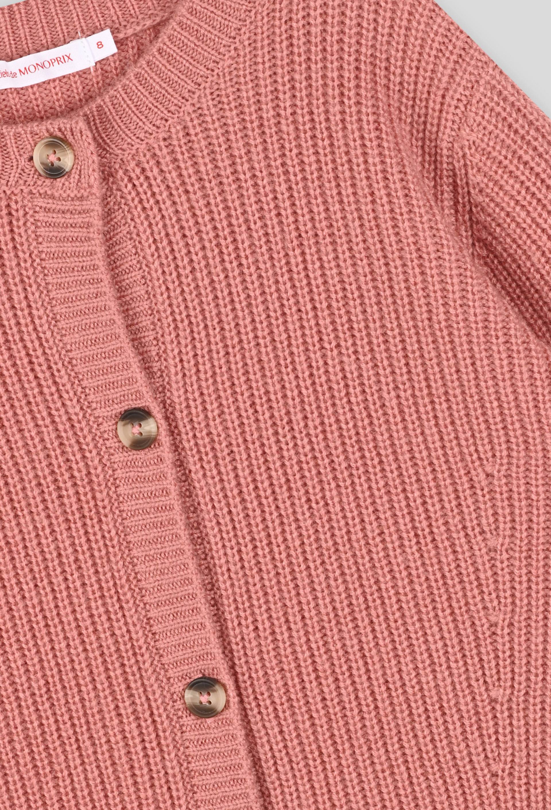 Cardigan en laine et cachemire certifié Oekotex, Rose, large image number 2