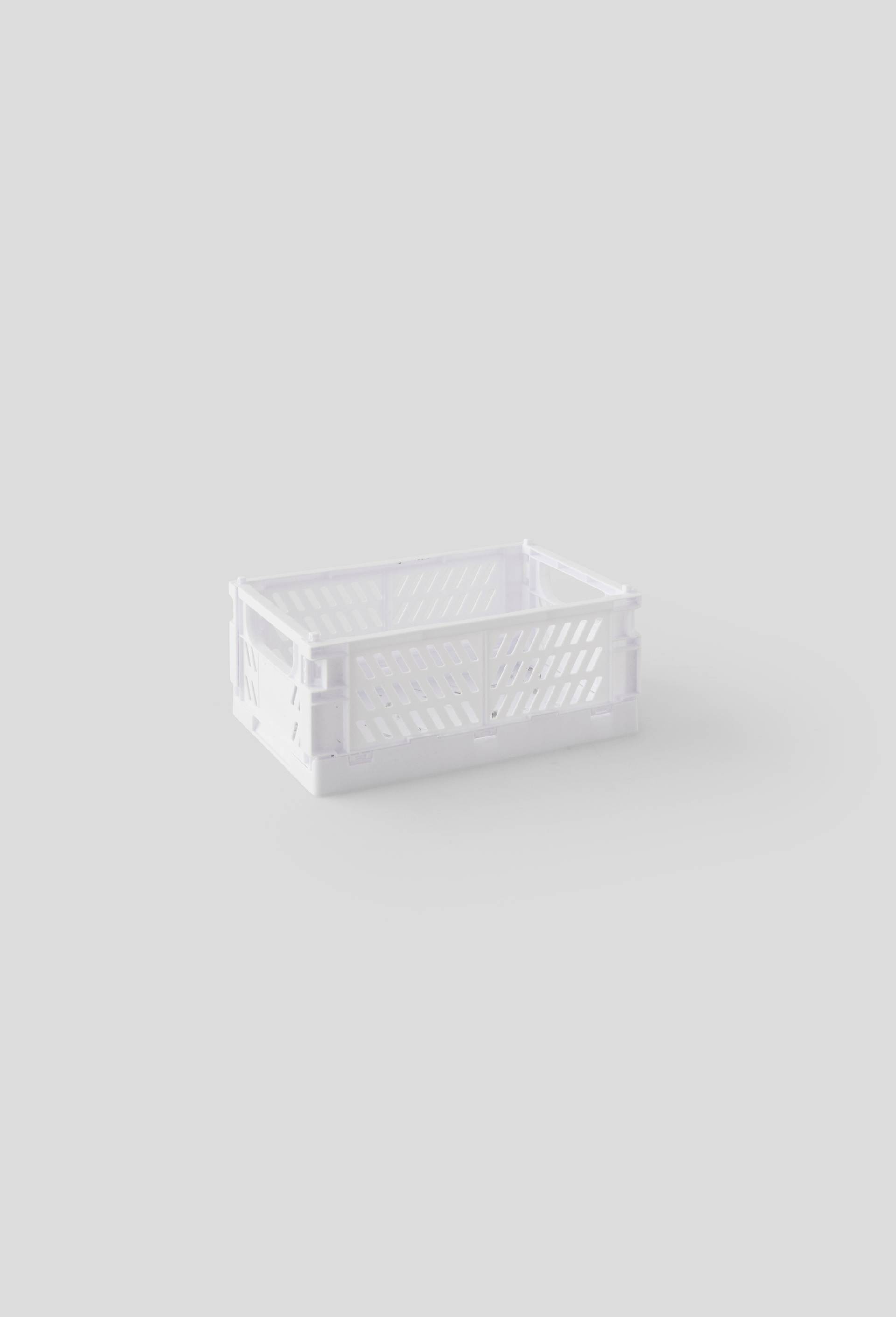 Caisse de rangement pliable en plastique recyclé, 25,5 x 16,5 x 10,5 cm, Blanc, large image number 0