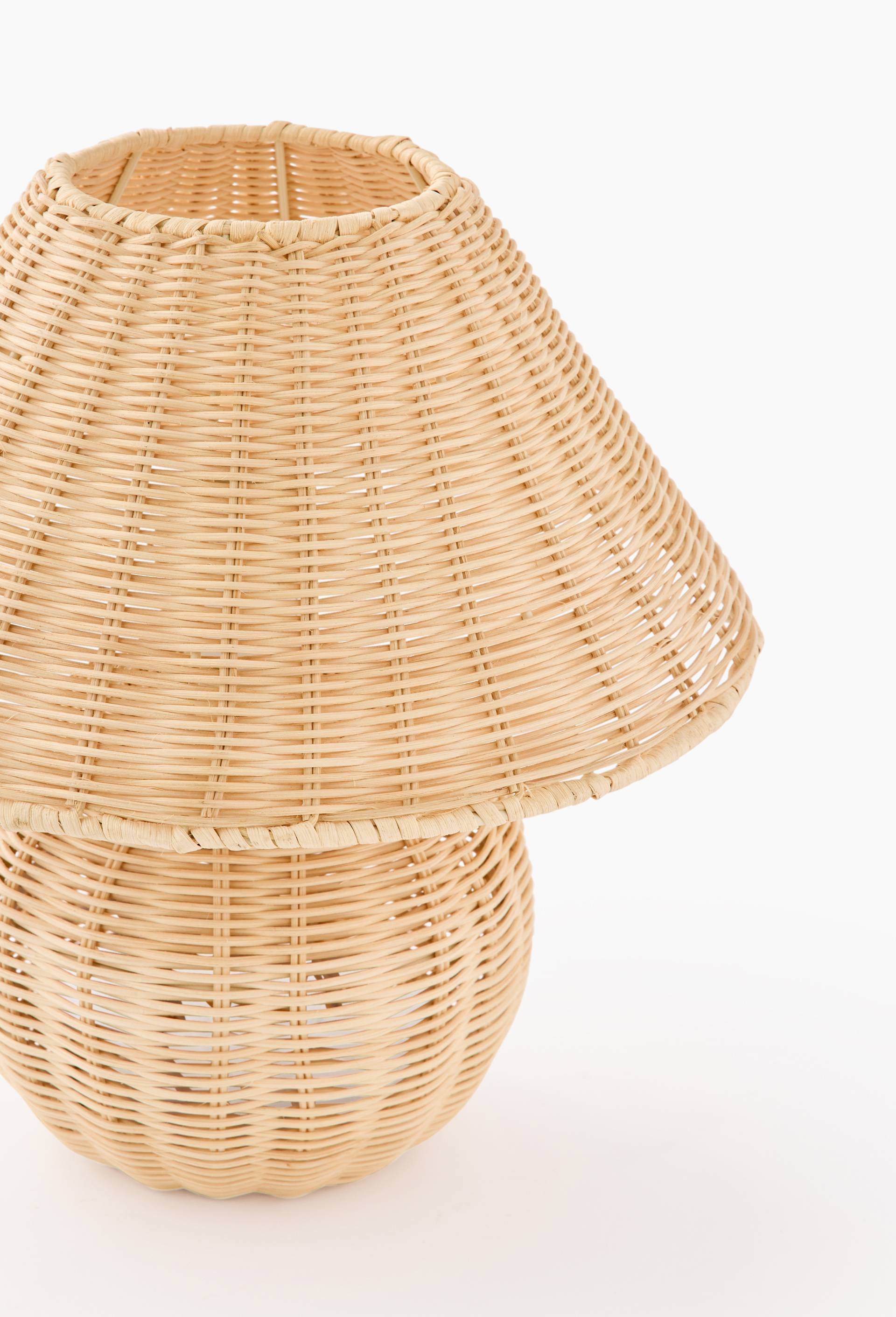 Lampe de chevet, 38x38cm, en rotin, Beige clair, large image number 2
