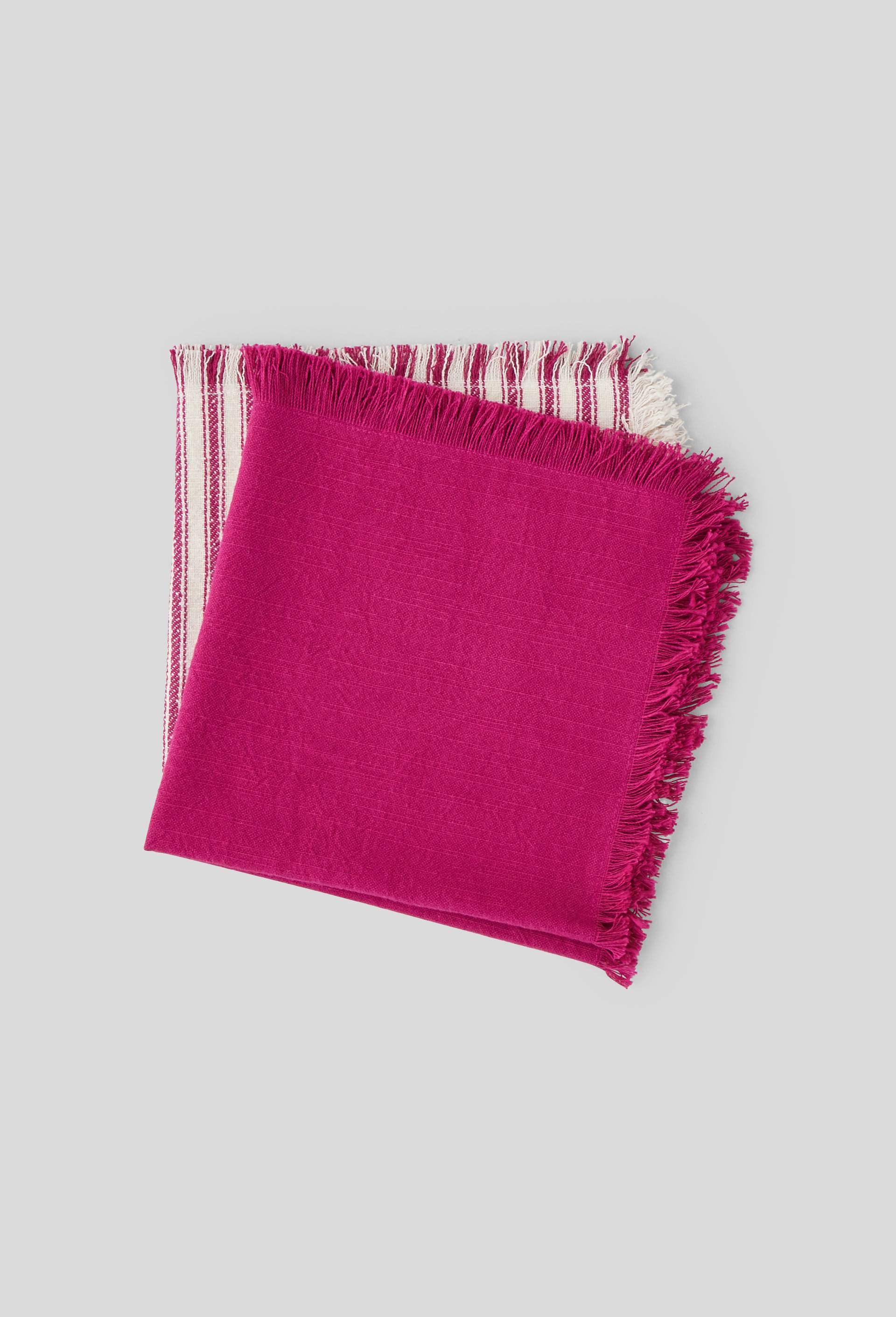 Lot de 2 serviettes rayures et uni, 40 x 40 cm, coton, oekotex, Violet foncé, large image number 0.0