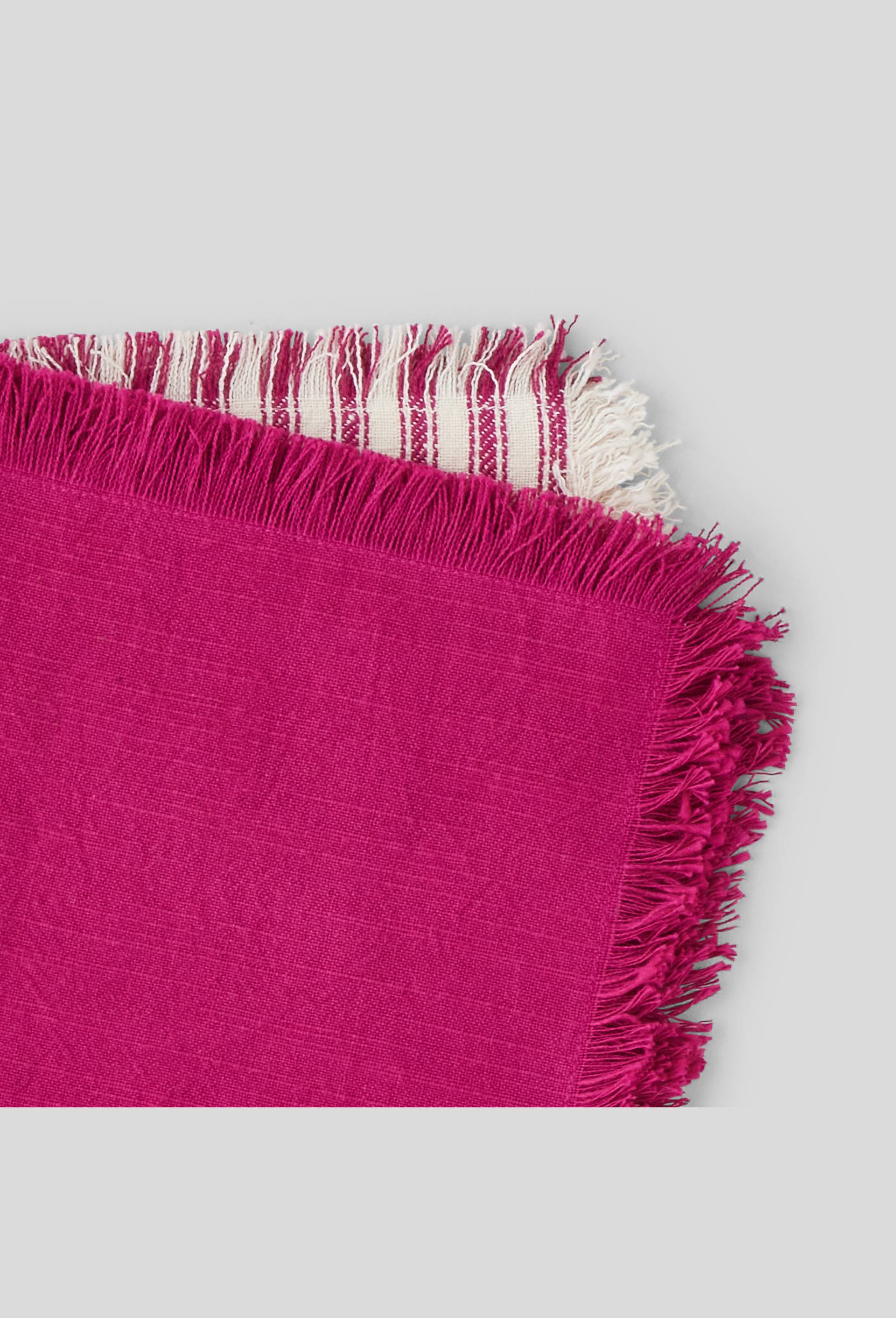 Lot de 2 serviettes rayures et uni, 40 x 40 cm, coton, oekotex, Violet foncé, large image number 1.0