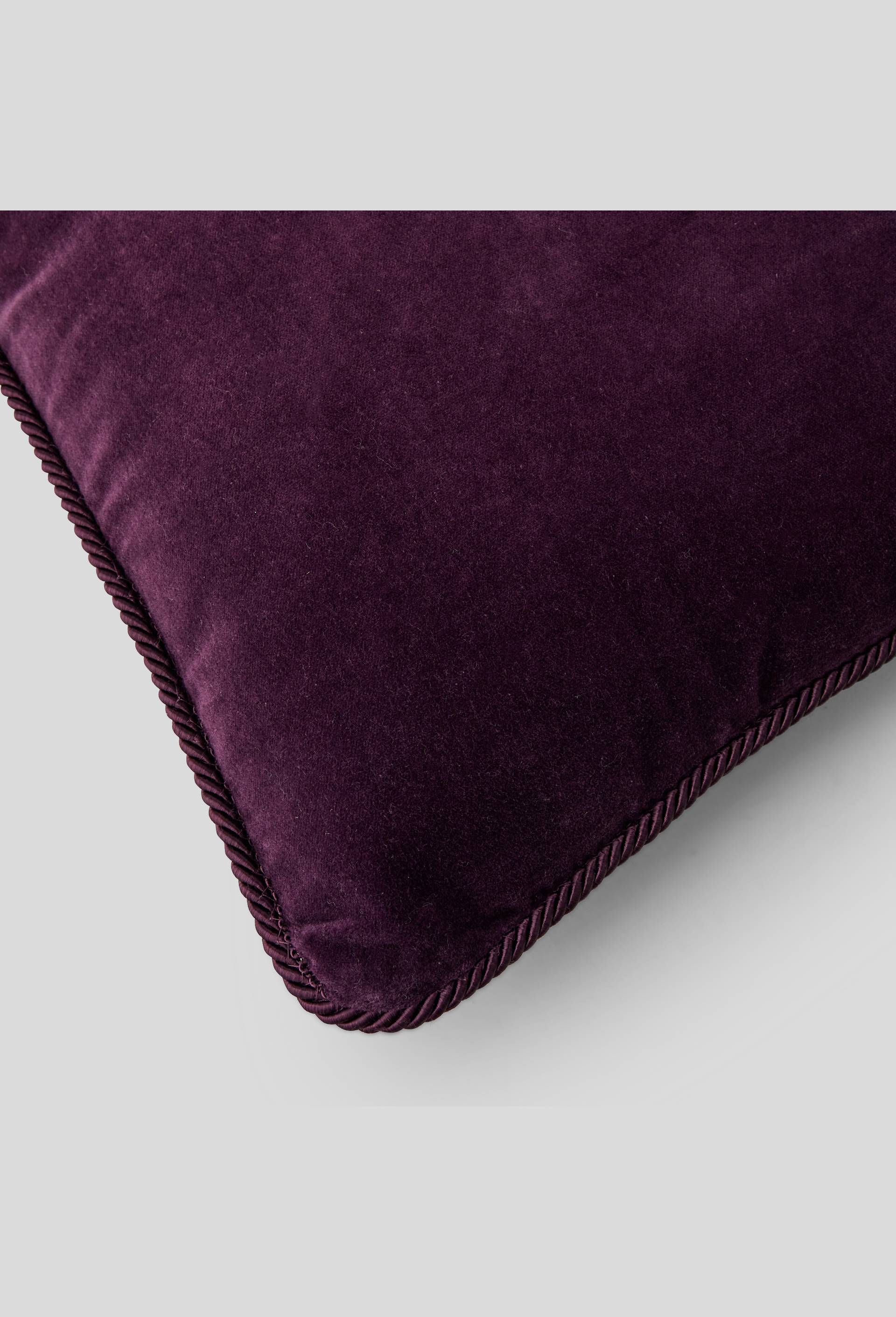 Coussin velours myrtille,45x45cm,coton, Violet foncé, large image number 1