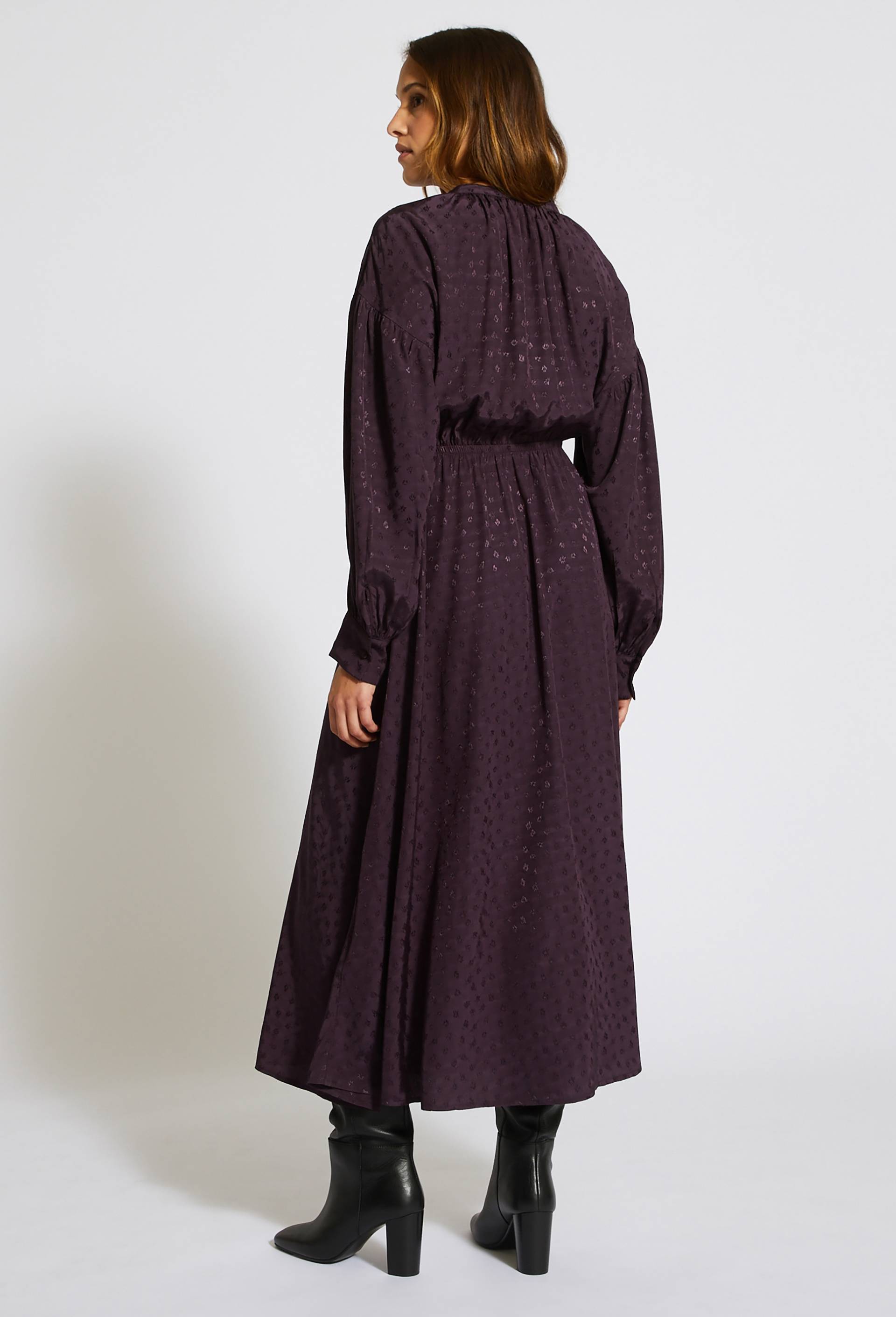 Robe midi en Jacquard, ECO VERO, Violet foncé, large image number 1