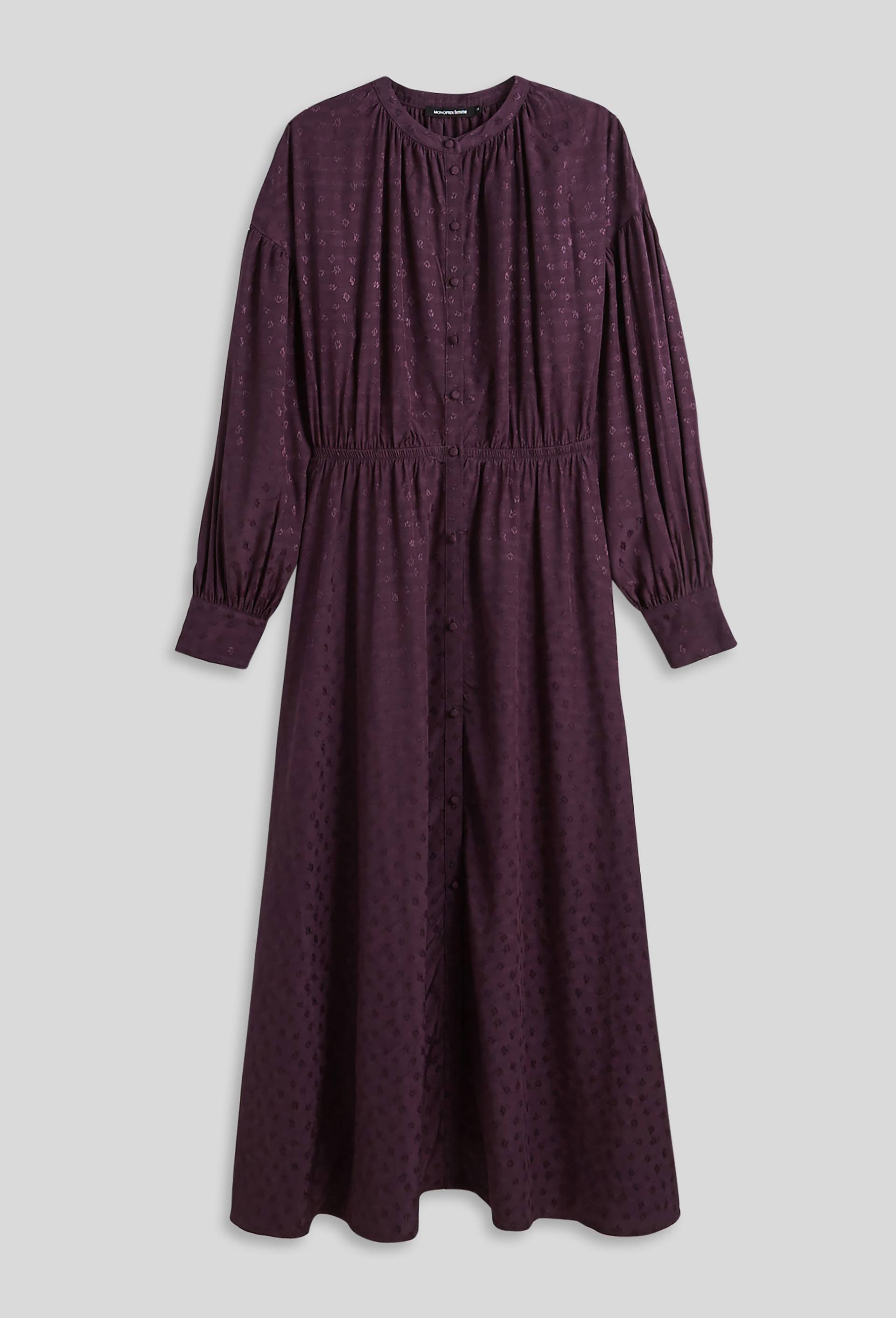 Robe midi en Jacquard, ECO VERO, Violet foncé, large image number 2