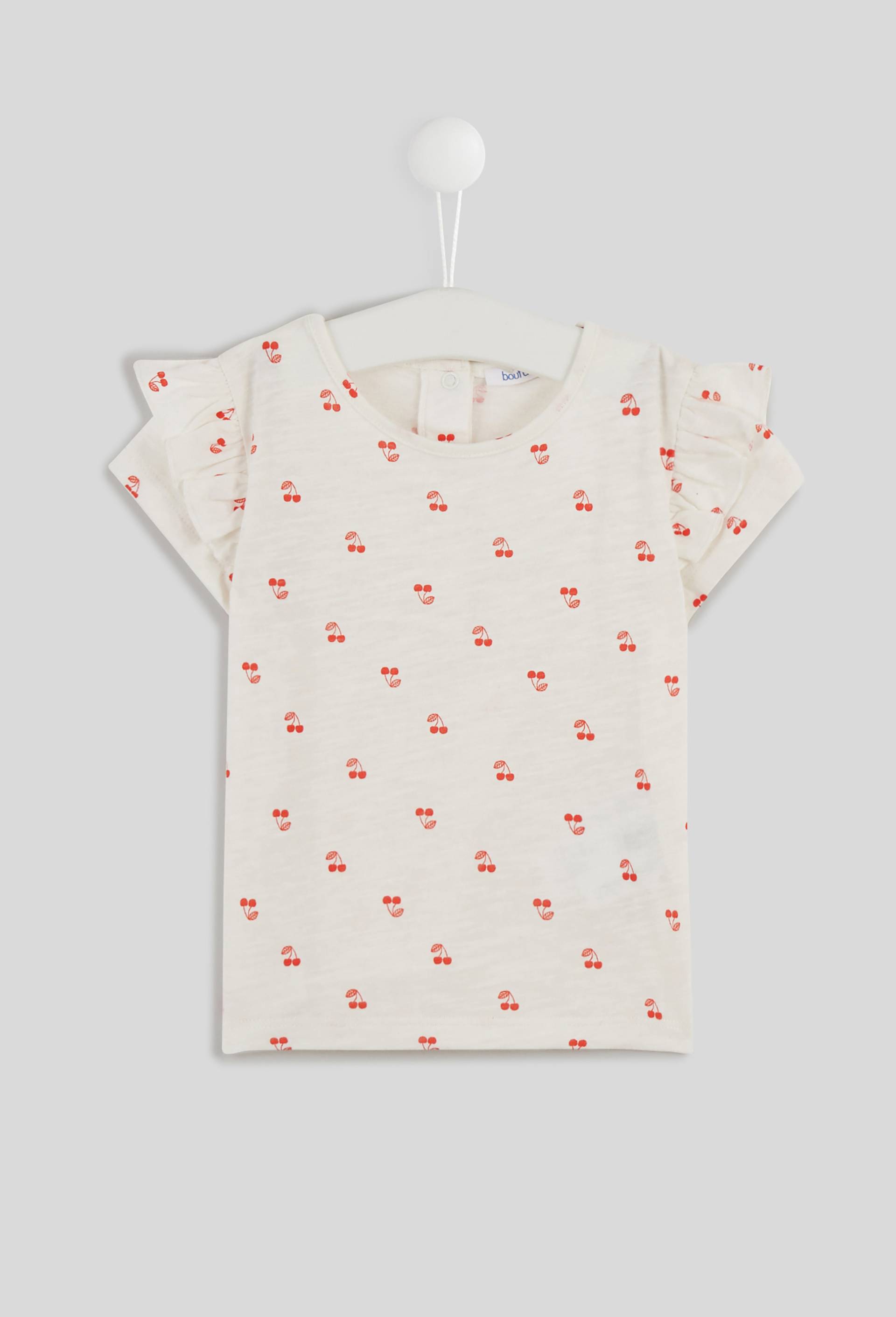 T.shirt imprim&eacute; cerise en coton BIO, Oeko-Tex, Rouge, large image number 0.0