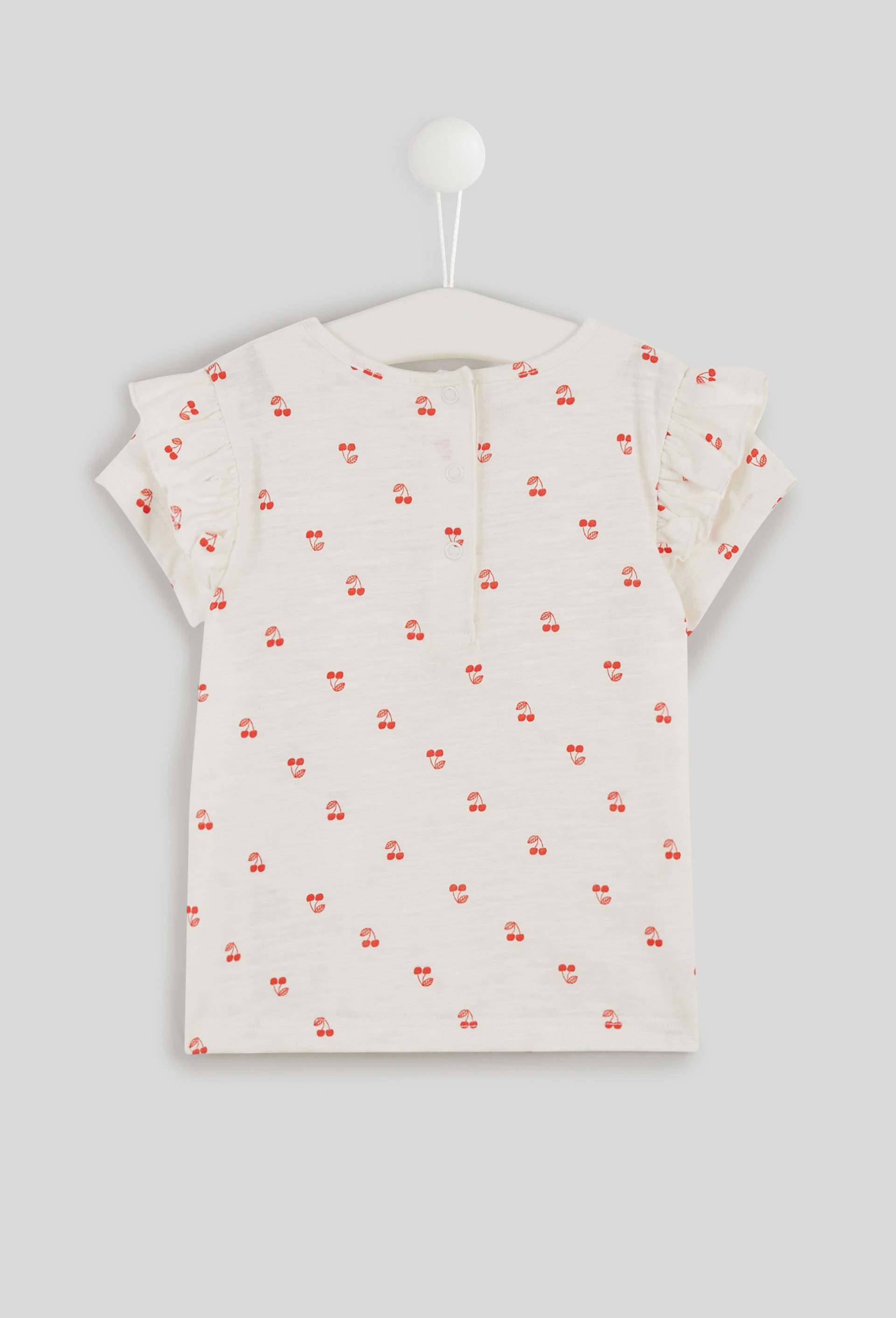 T.shirt imprim&eacute; cerise en coton BIO, Oeko-Tex, Rouge, large image number 1