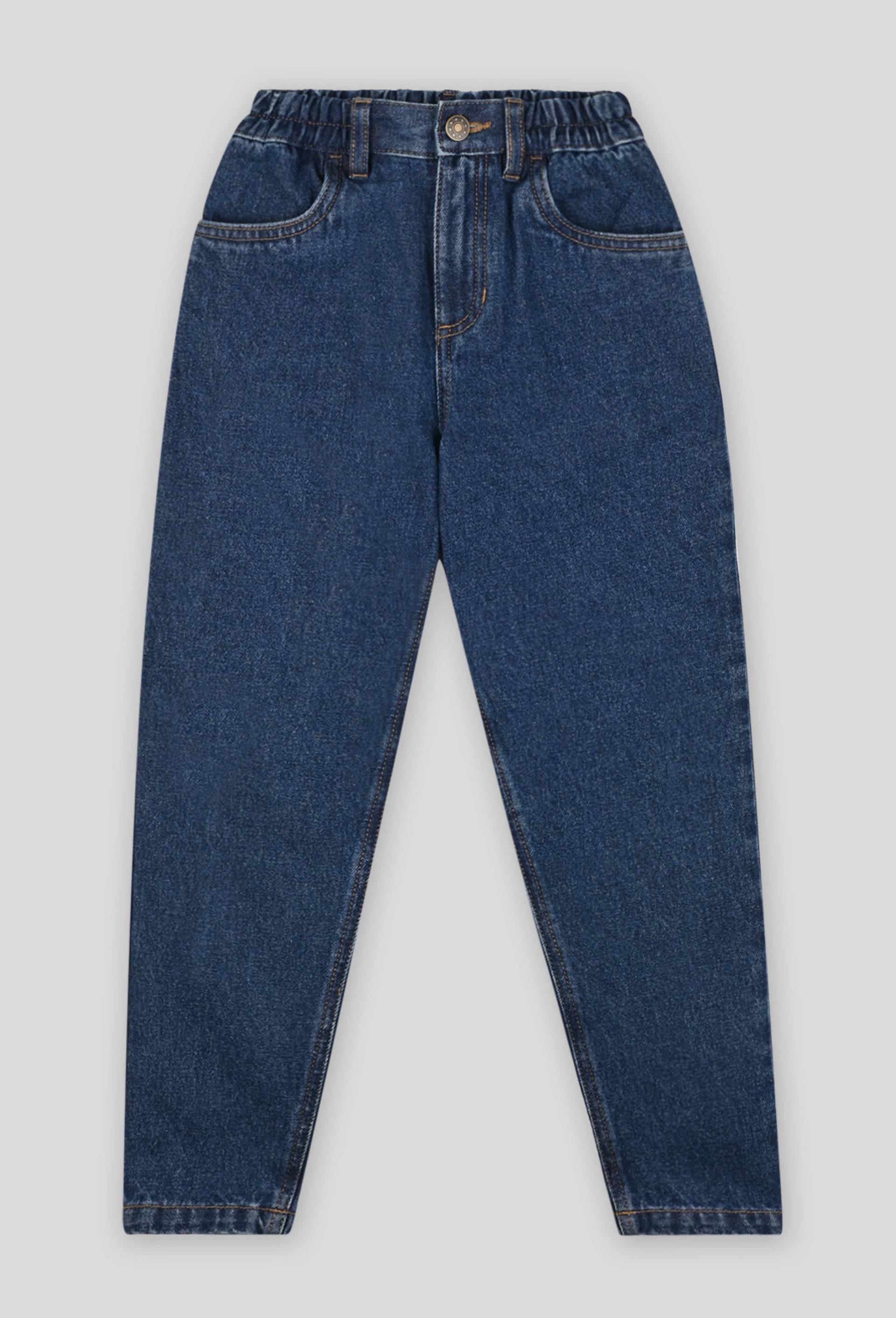 Jean coupe dad fit avec taille elastique, Oeko-Tex, Bleu, large image number 0