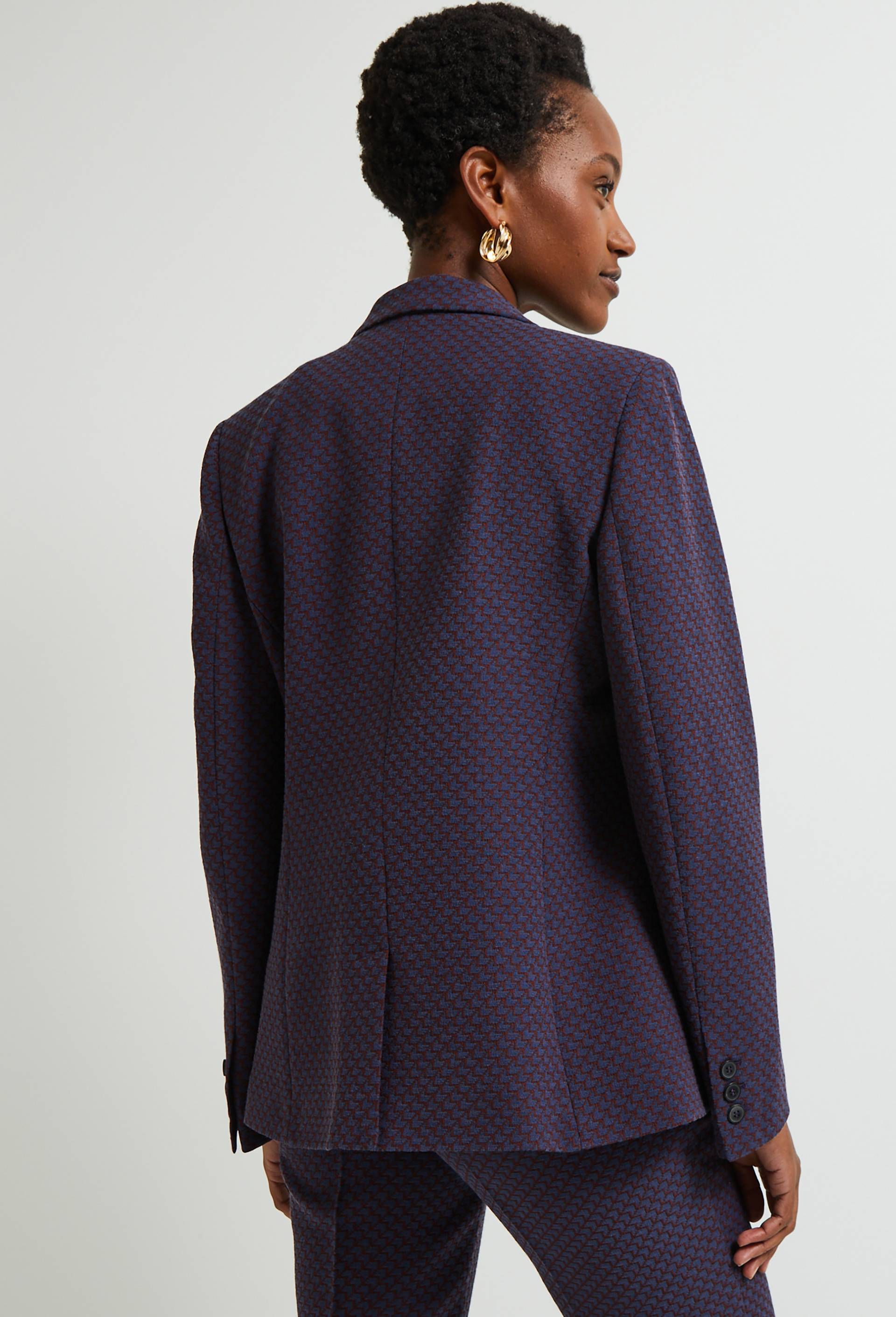 Blazer motif jacquard à boutonnage croisé, Violet foncé, large image number 1.0