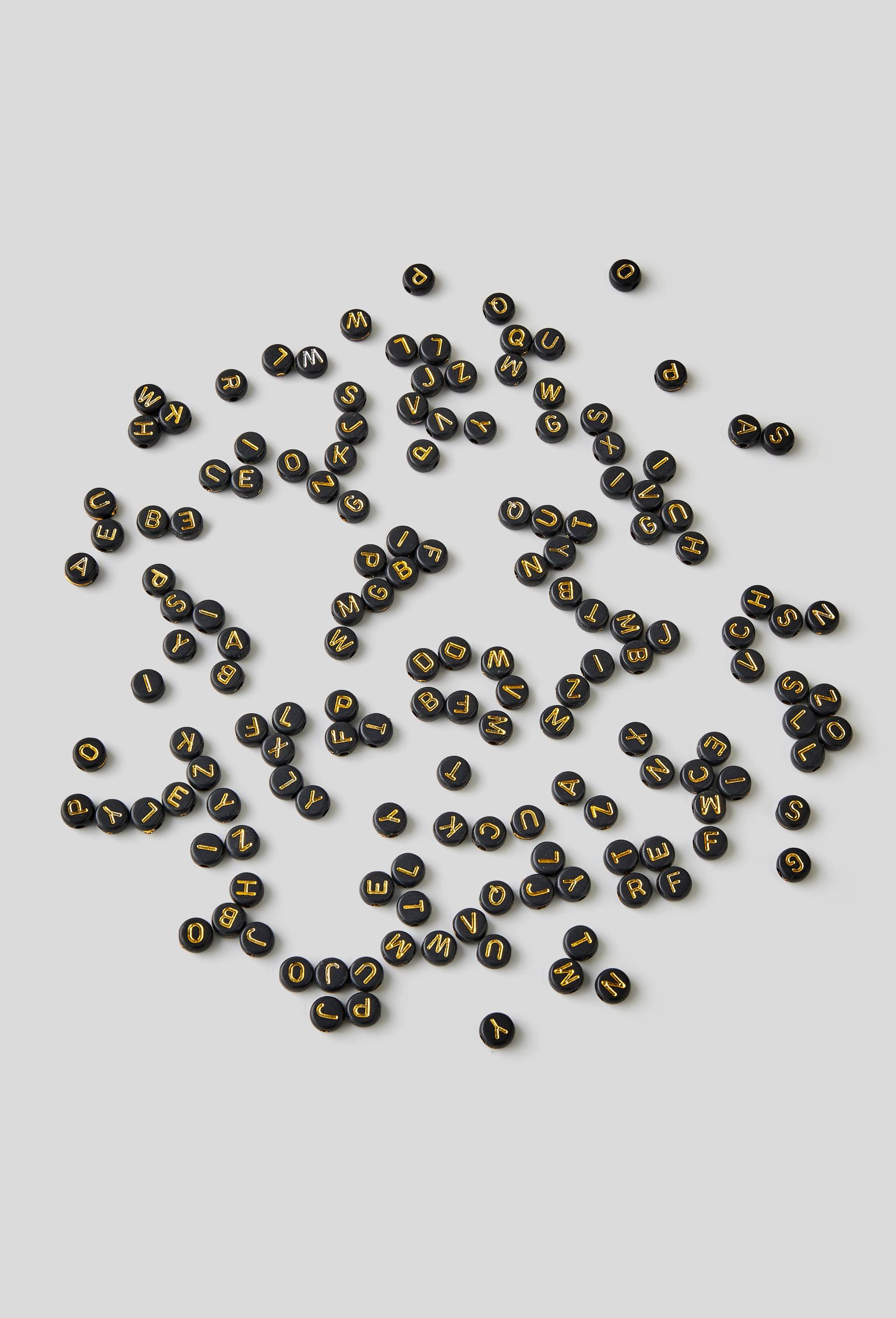 Pot de perles lettres noires, Multicolore, large image number 0