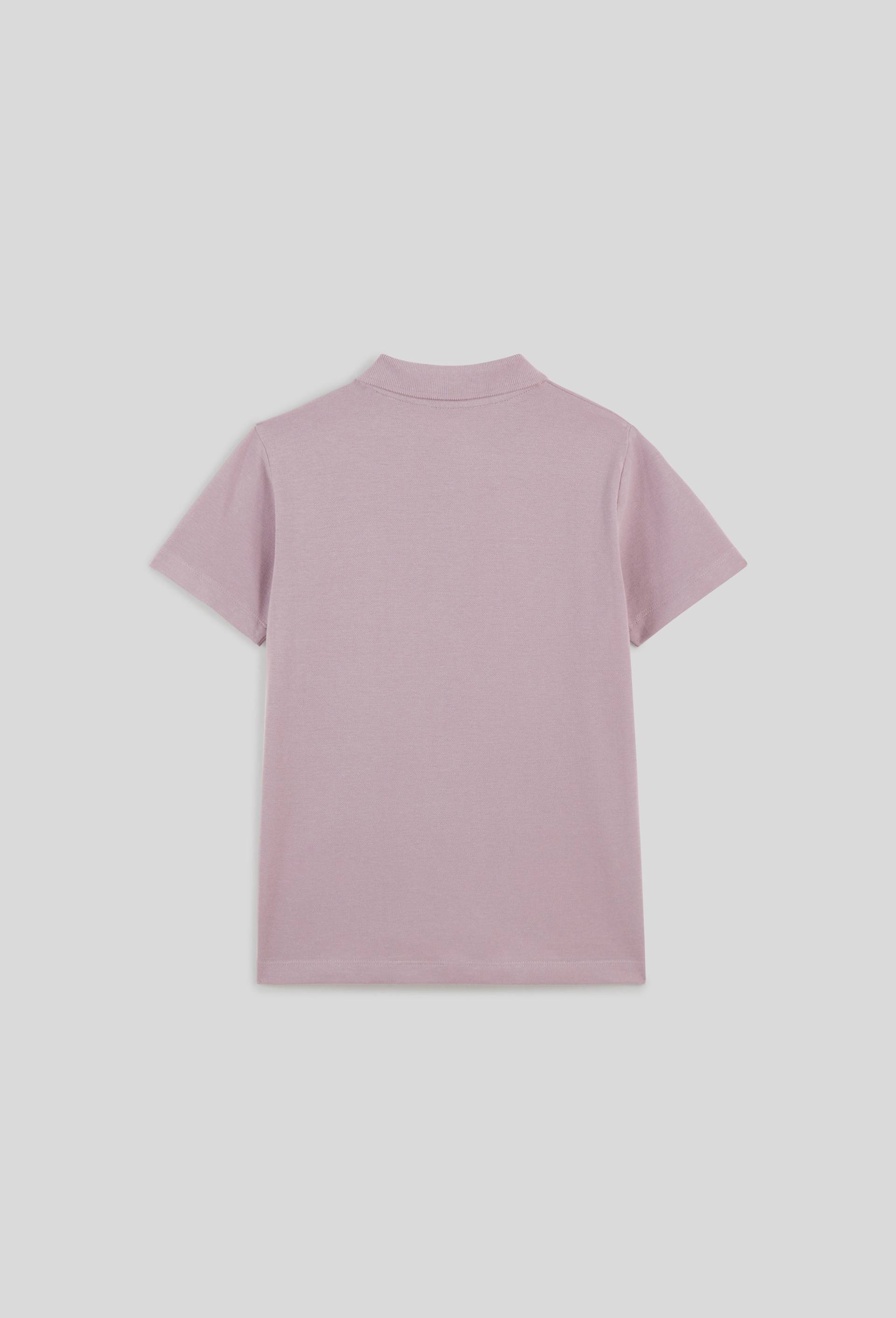 Polo manches courtes uni en coton BIO GOTS, Violet, large image number 1