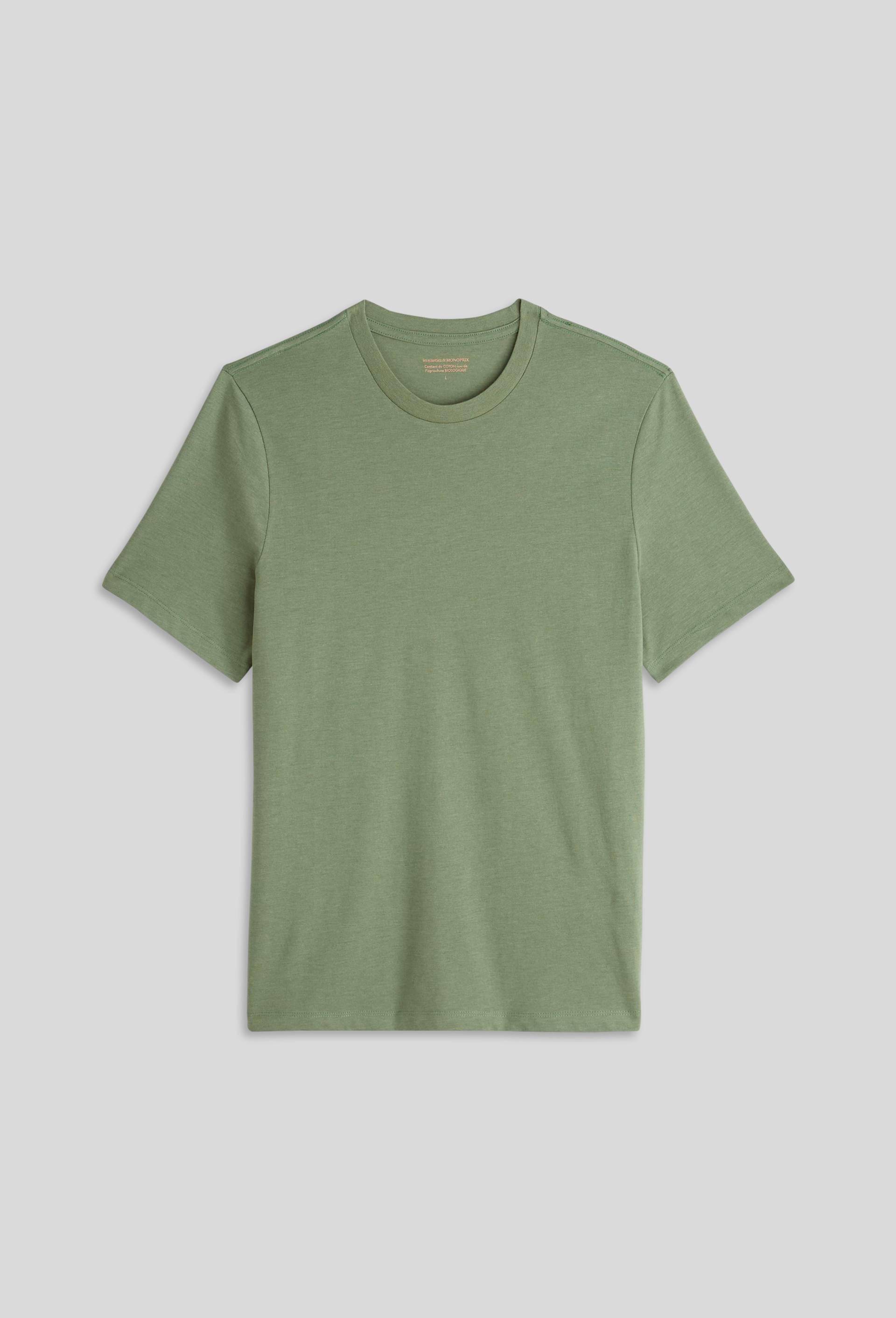 T-shirt manches courtes col rond contenant du coton BIO, Vert, large image number 2