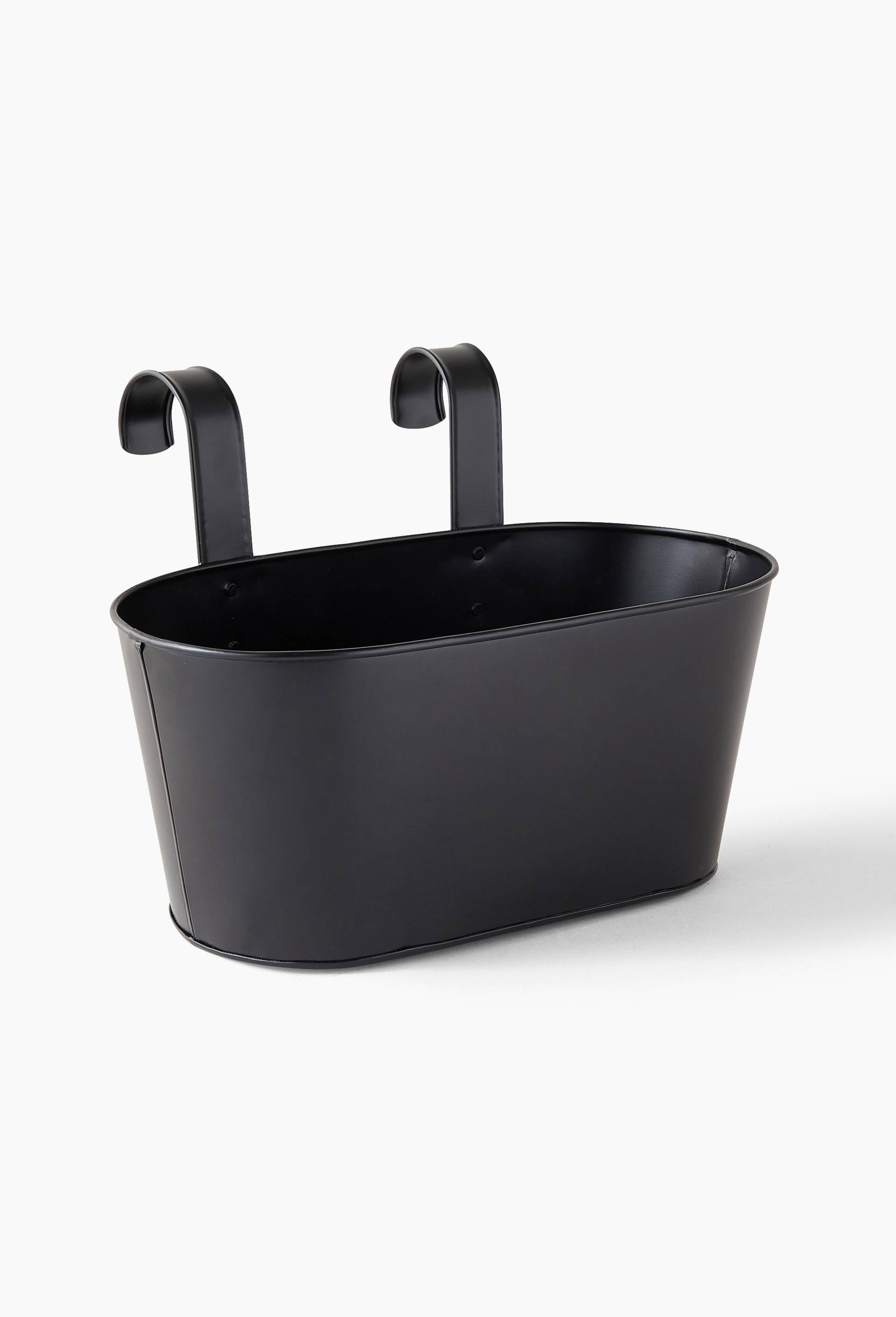 Jardinière, 33x15x17cm, en métal, Noir, large image number 0