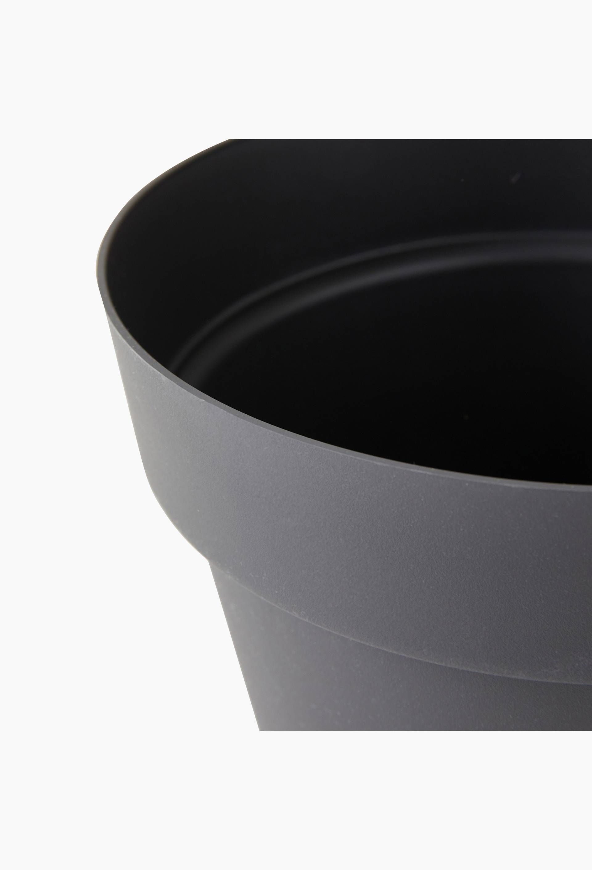Pot capri, 20cm, en plastique polypropyl&egrave;ne, Gris fonc&eacute;, large image number 1