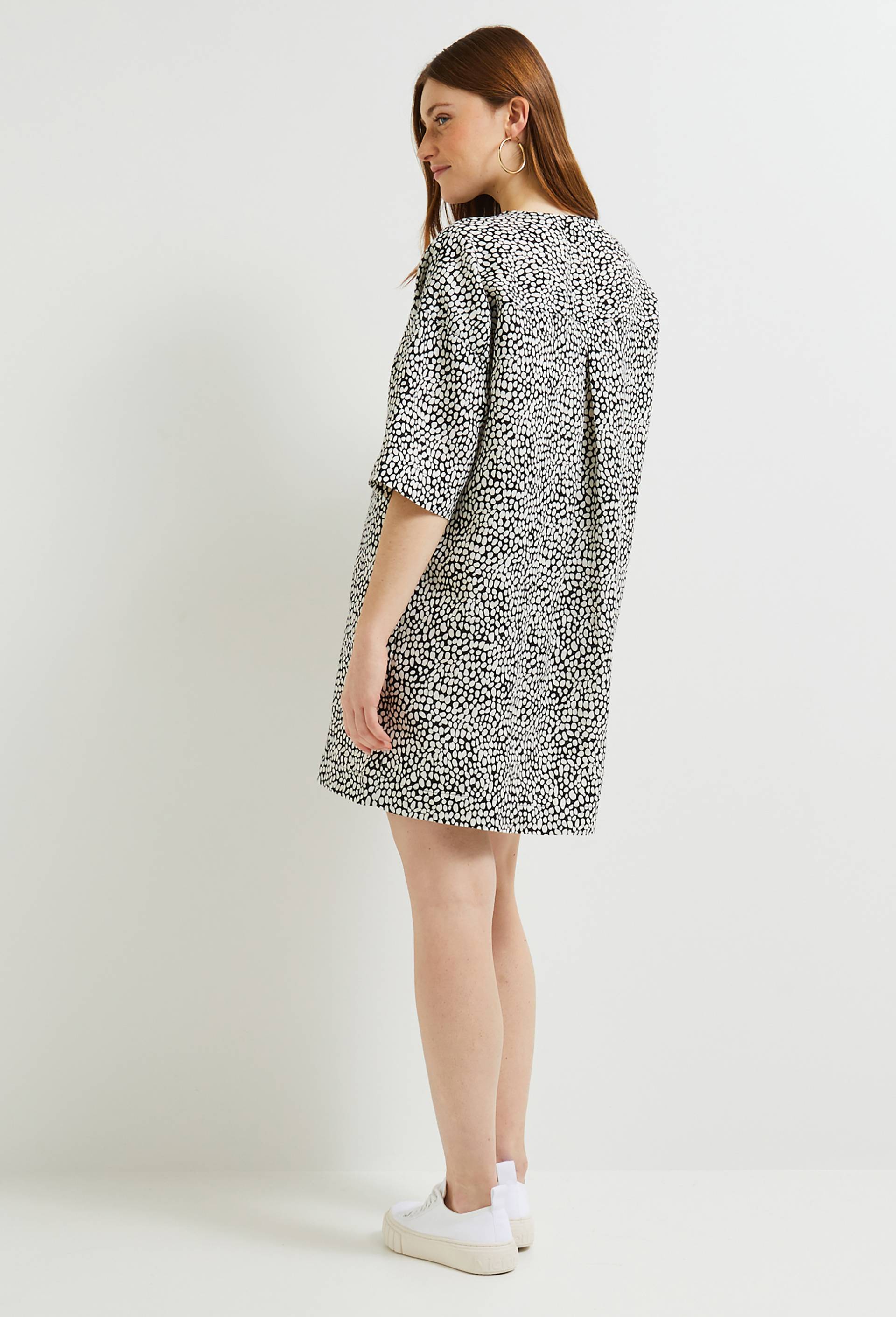Robe housse en lin imprimé, EUROPEAN FLAX, Noir, large image number 1