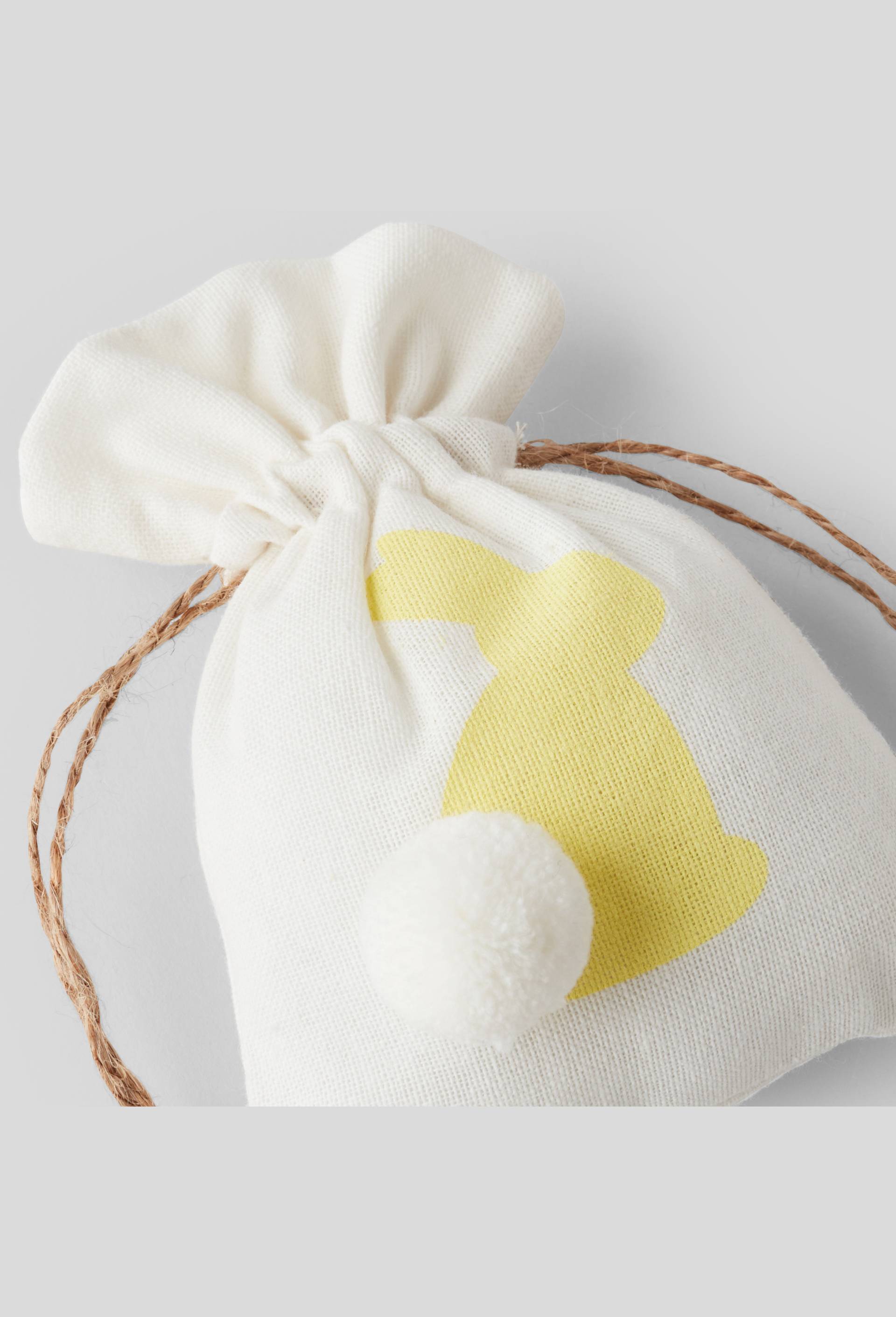 Sachet imprimé lapin, en coton, Jaune clair, large image number 1.0