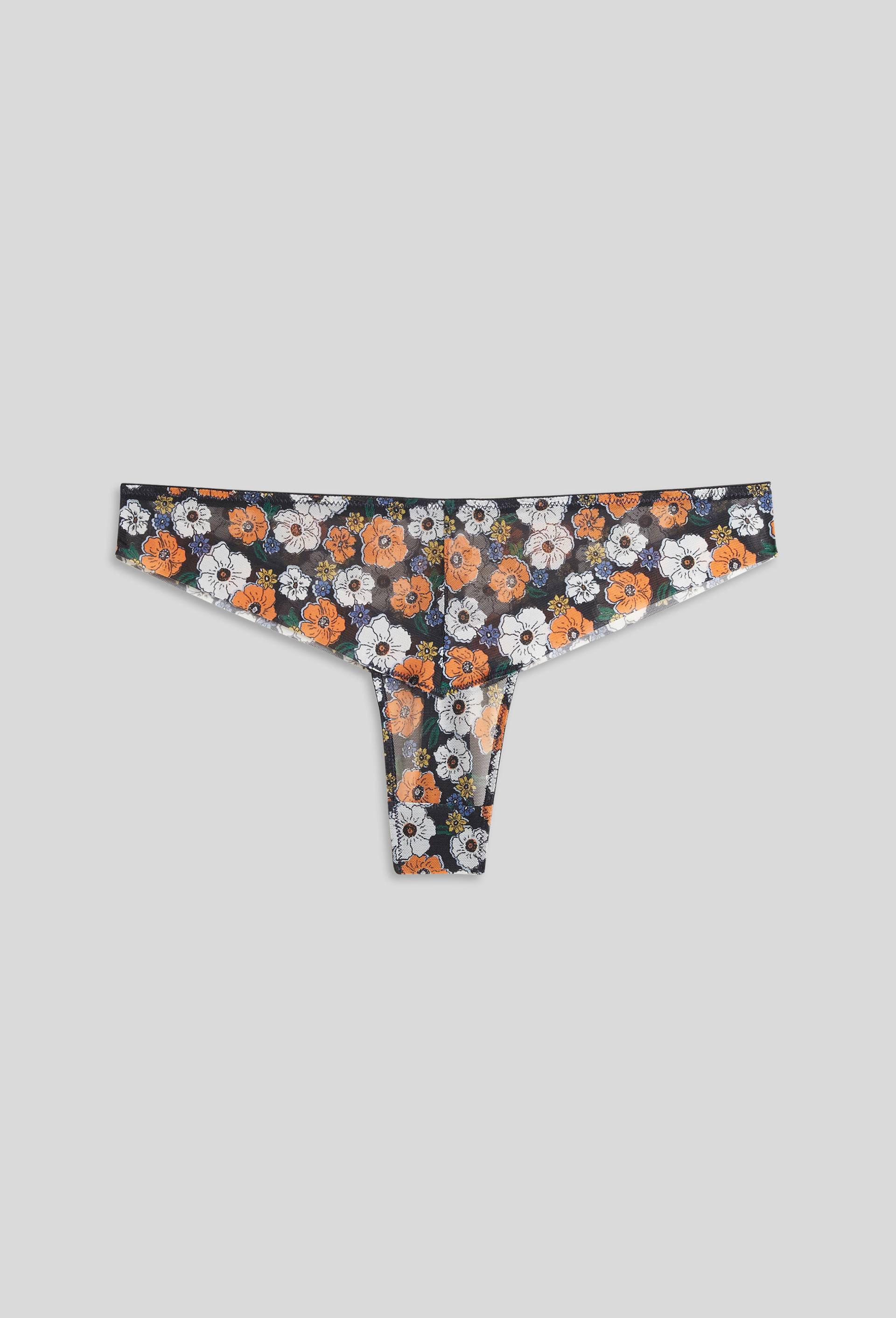 Tanga JUDITH en tulle imprimé, Oeko-Tex, Orange, large image number 0.0