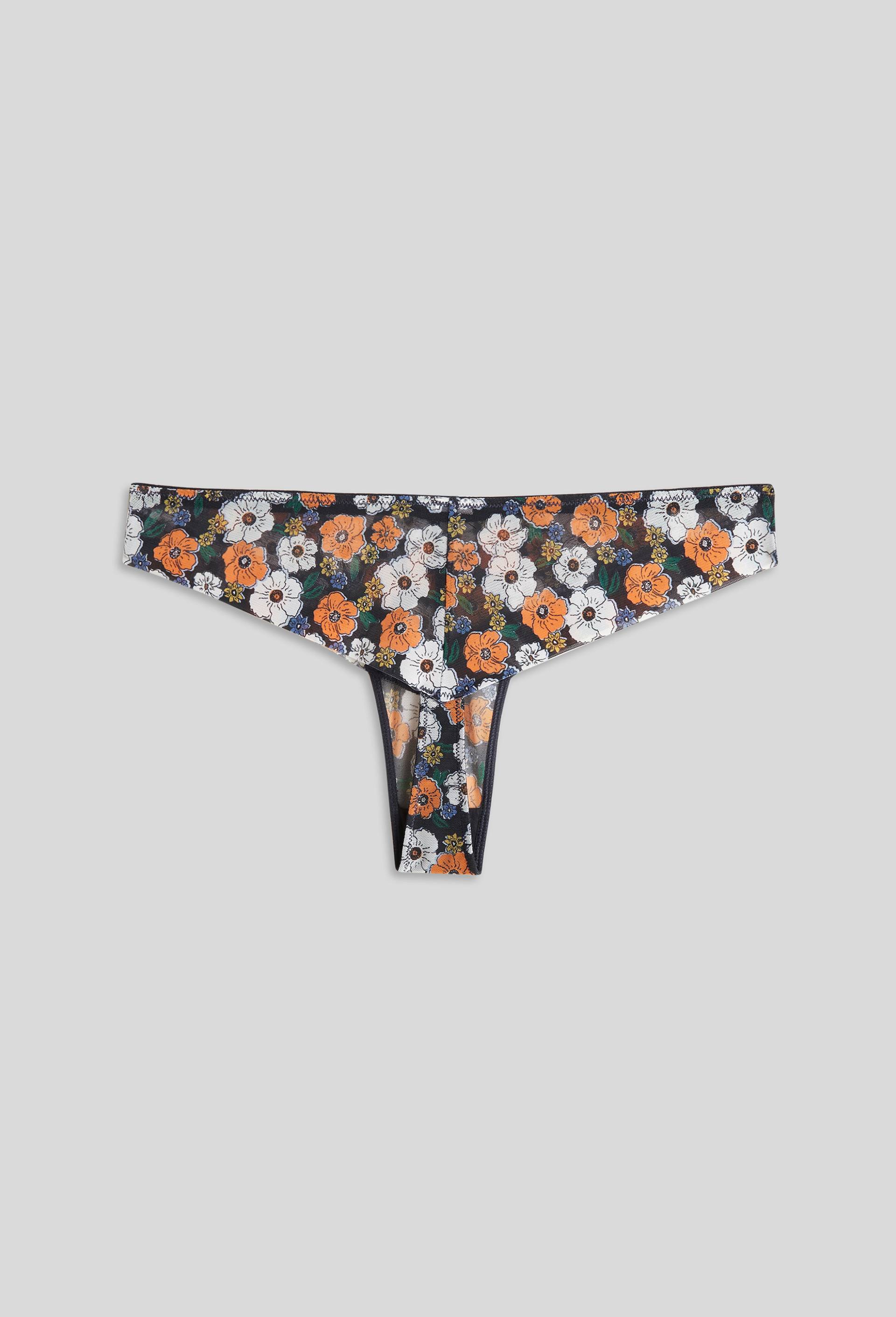 Tanga JUDITH en tulle imprimé, Oeko-Tex, Orange, large image number 1
