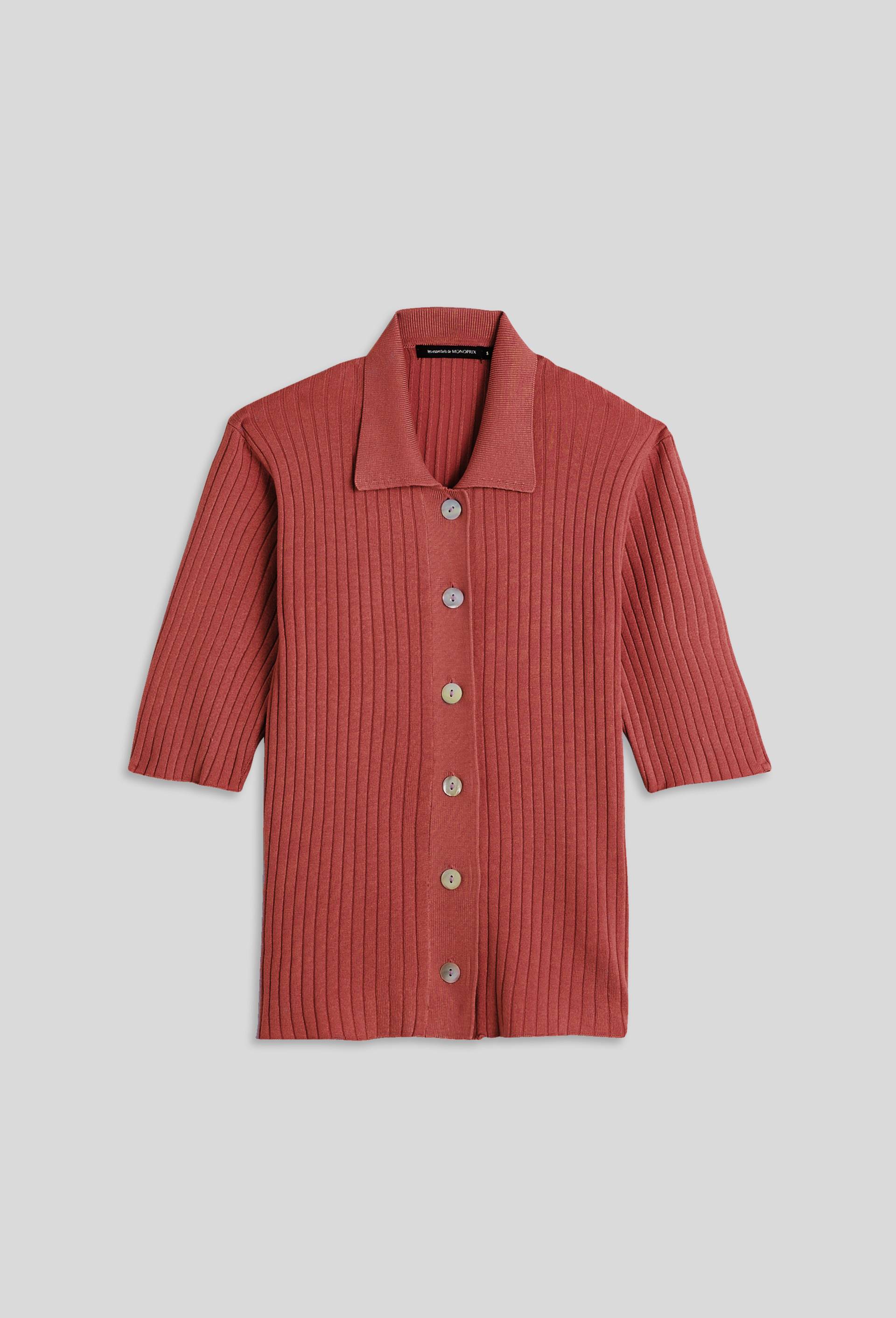Pull col polo boutonné, contient de la viscose Eco-Vero, Oeko-Tex, Rose foncé, large image number 2