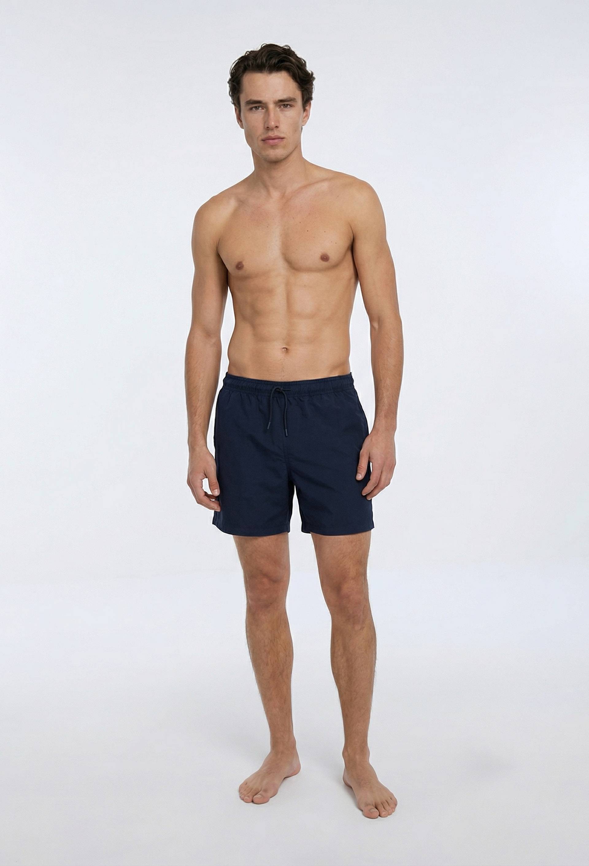 Short de bain uni, Bleu fonc&eacute;, swatch image