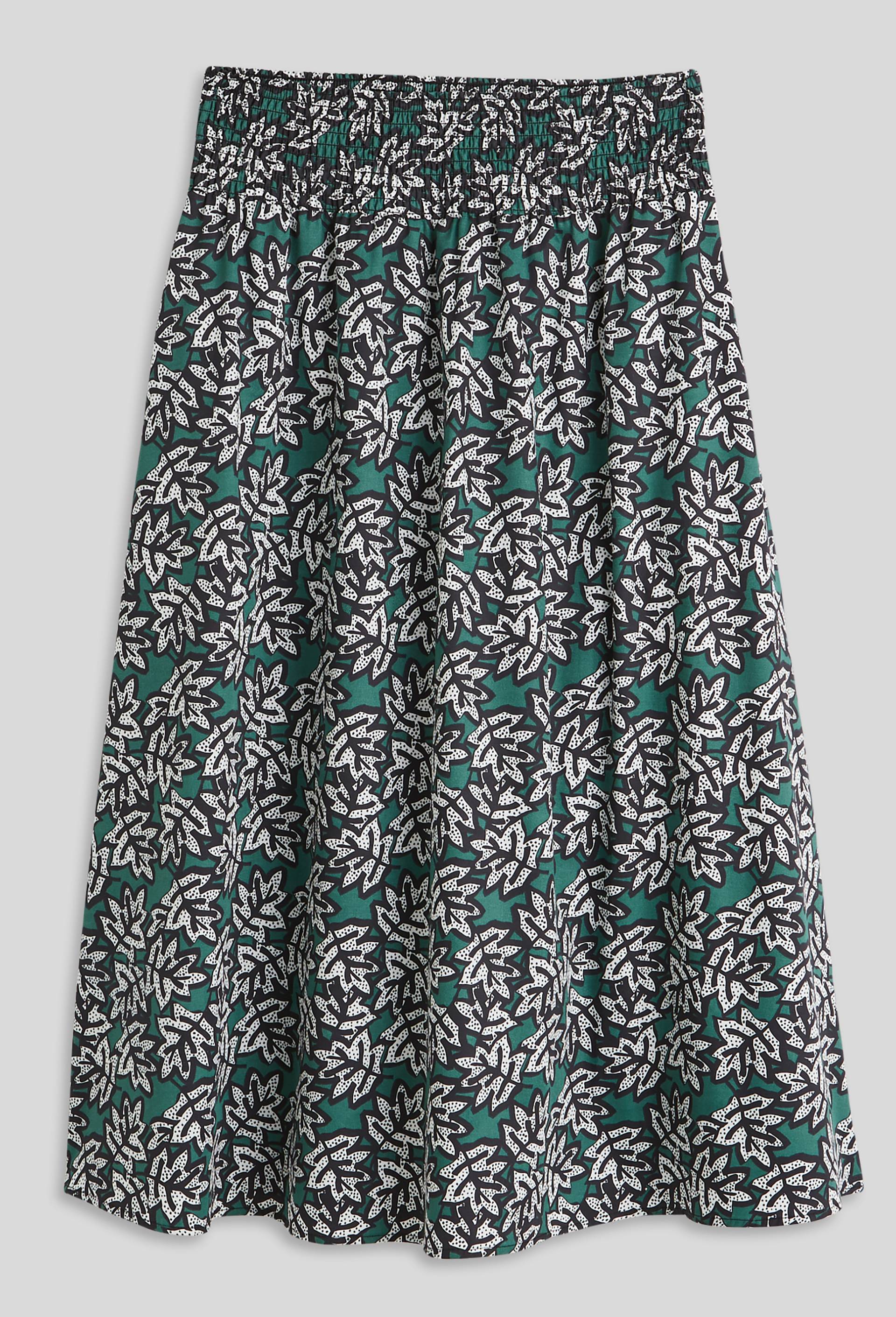 Jupe midi smockée, coton BIO, Vert, large image number 2