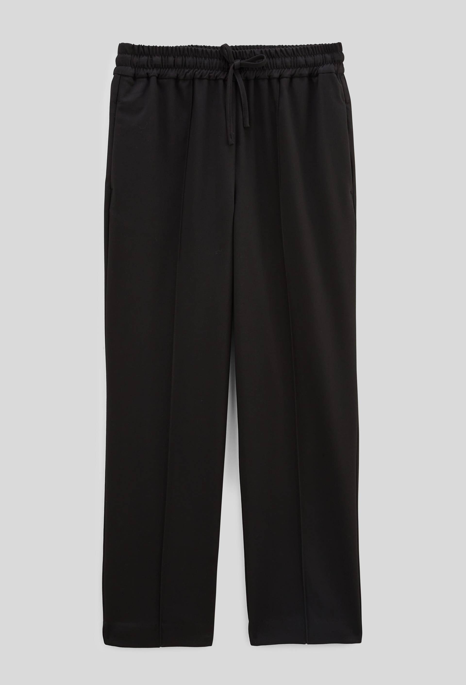 Pantalon droit taille &eacute;lastiqu&eacute;e, Noir, large image number 2