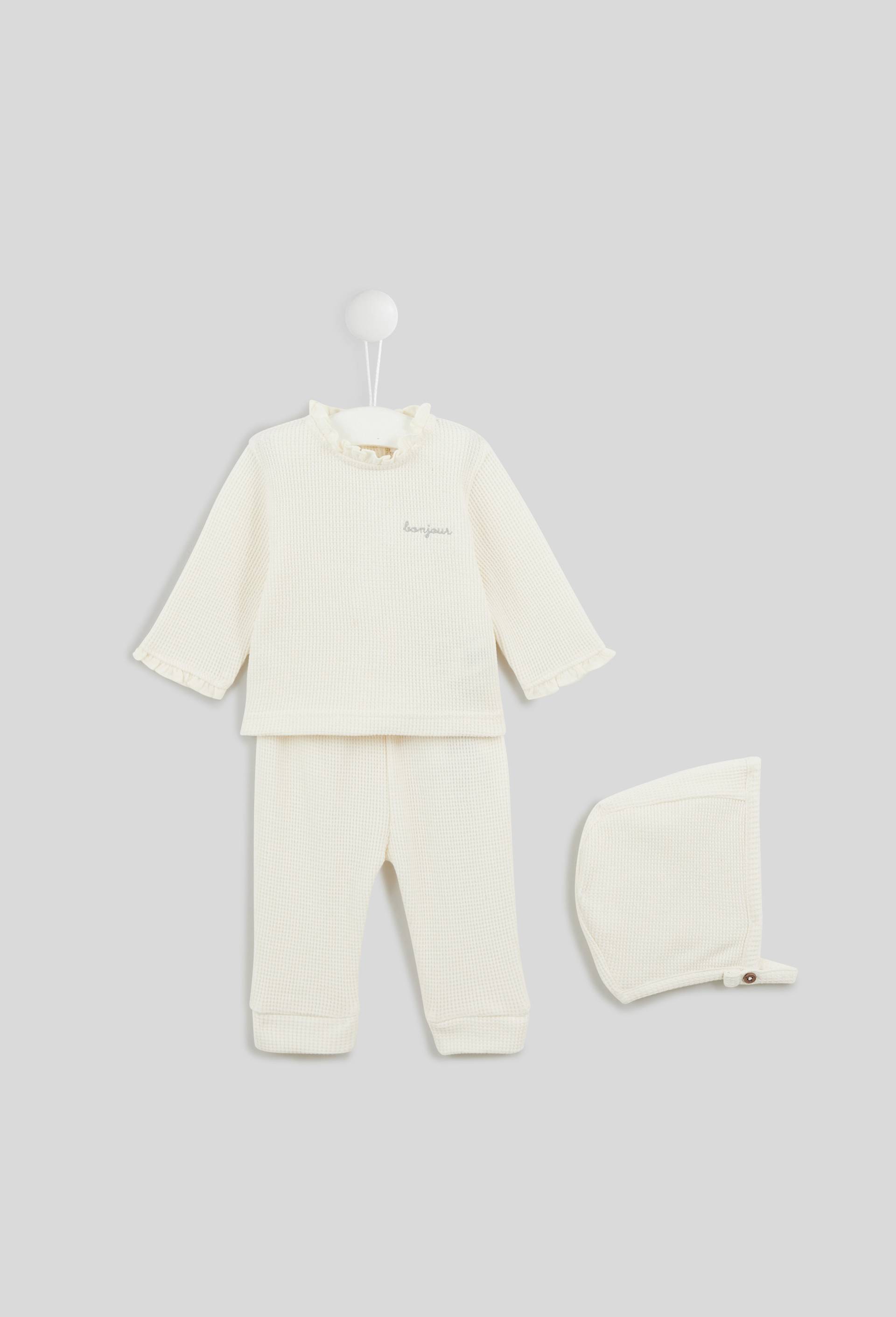Ensemble uni en coton BIO, Oeko-Tex, Ecru, large image number 0.0