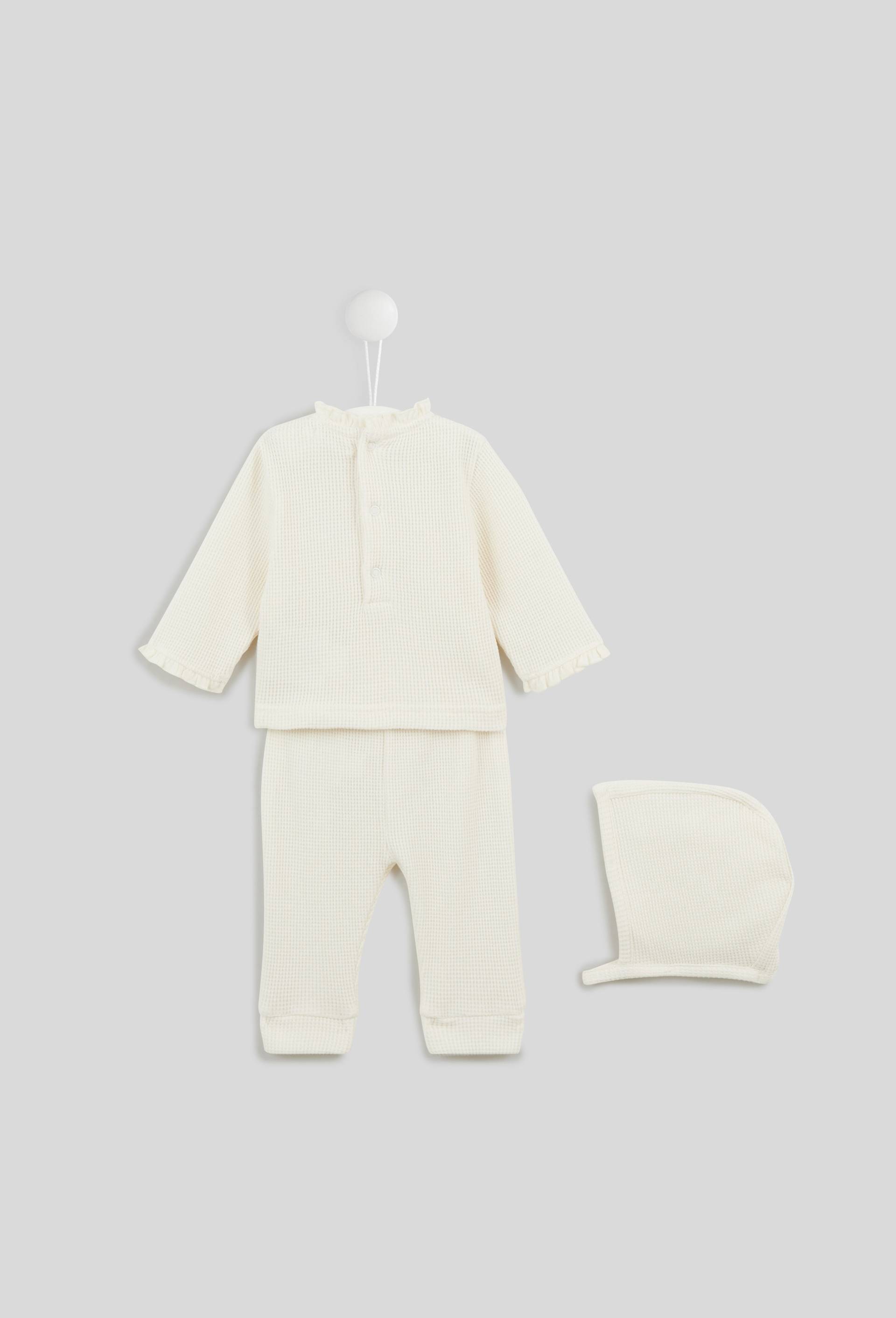 Ensemble uni en coton BIO, Oeko-Tex, Ecru, large image number 1.0