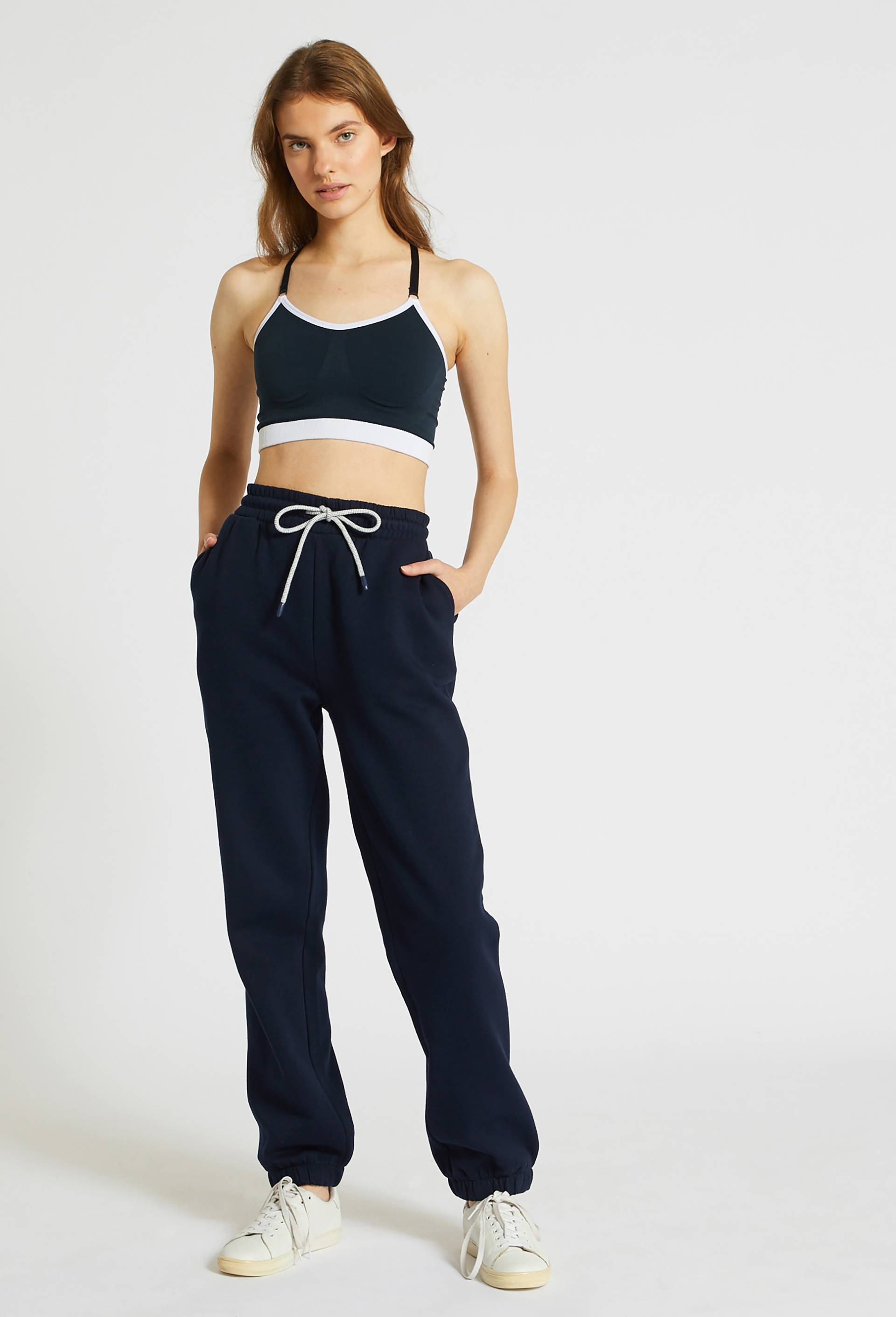 Pantalon de jogging en molleton, Bio, Bleu foncé, large image number 0