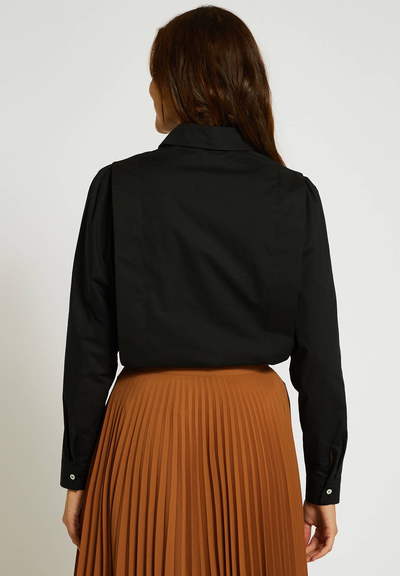 Chemise manches longues en popeline, Noir, large image number 4.0
