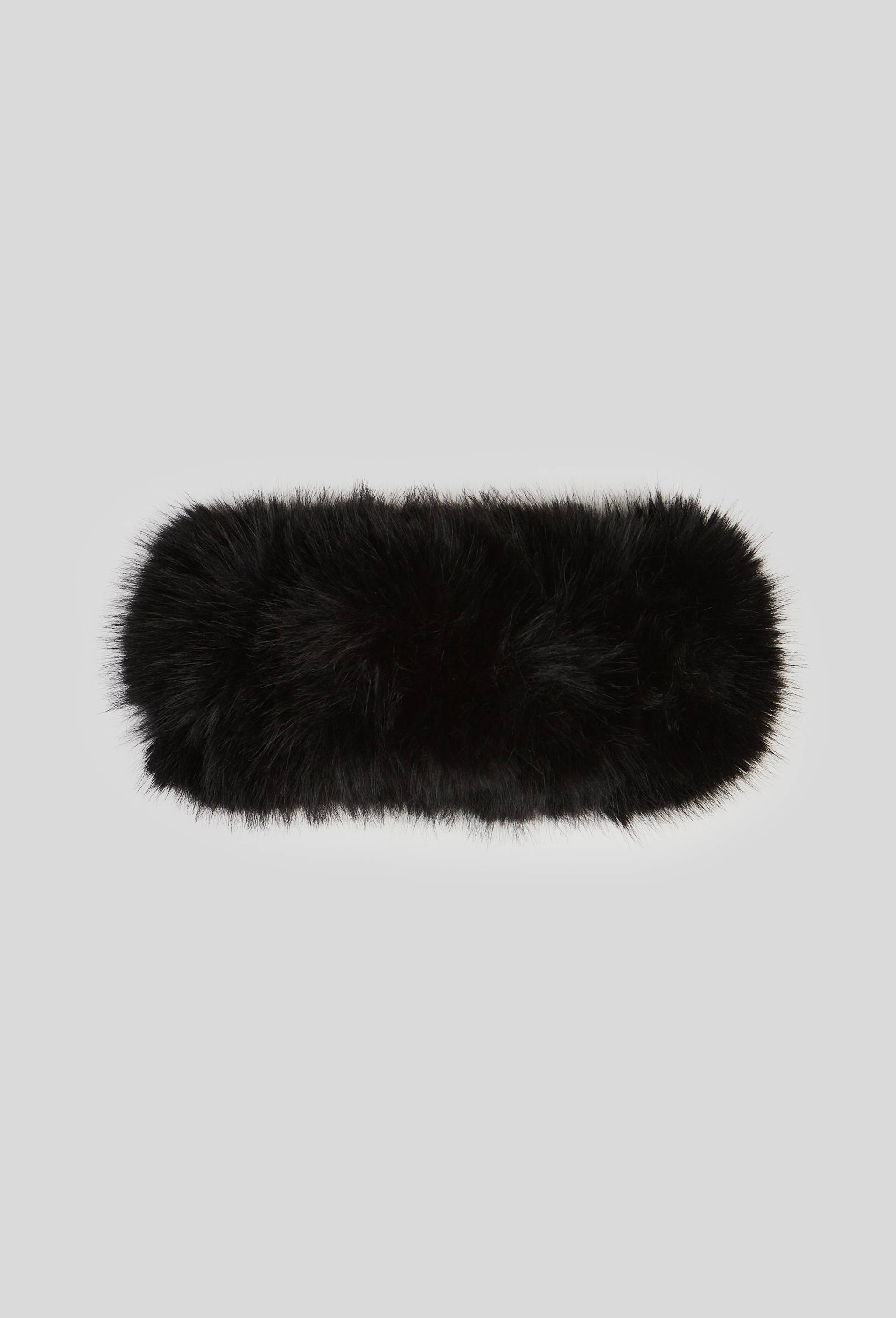 Bandeau fausse fourrure, Noir, large image number 0