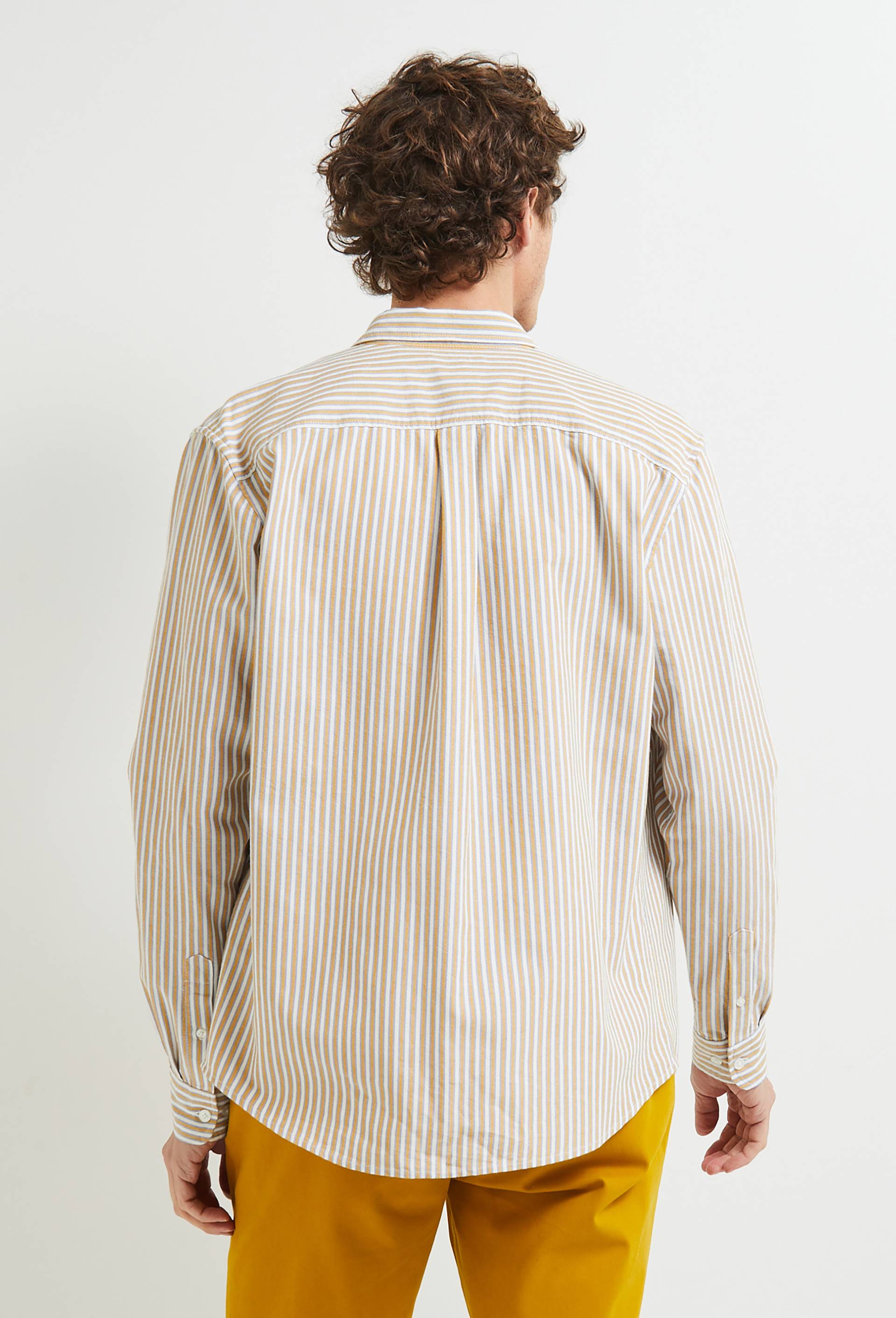 Chemise rayée en coton BIO, Jaune foncé, large image number 1.0