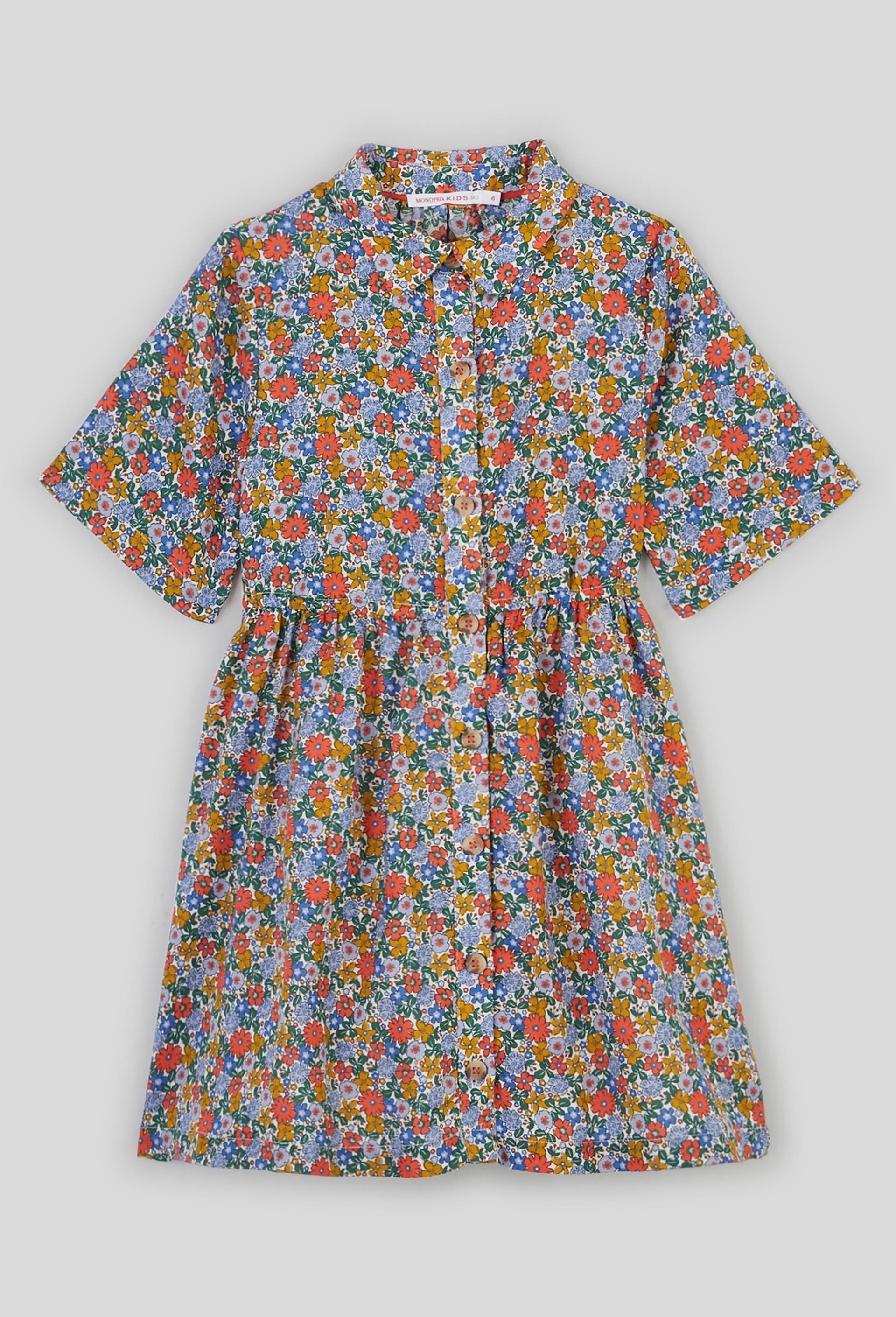 Robe imprimée, Coton BIO, Beige clair, large image number 0.0