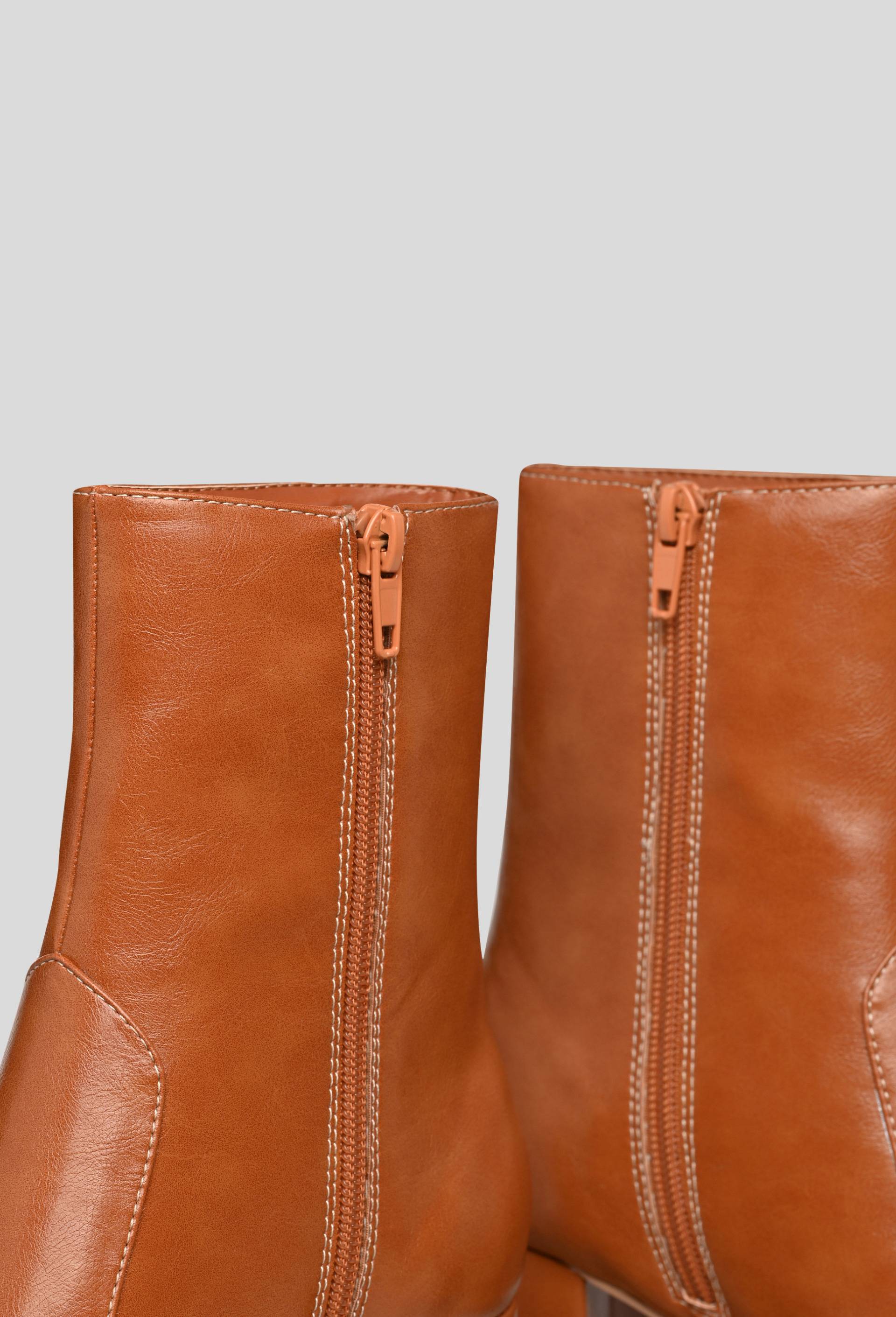Bottines à talon et à plateforme, Beige, large image number 2