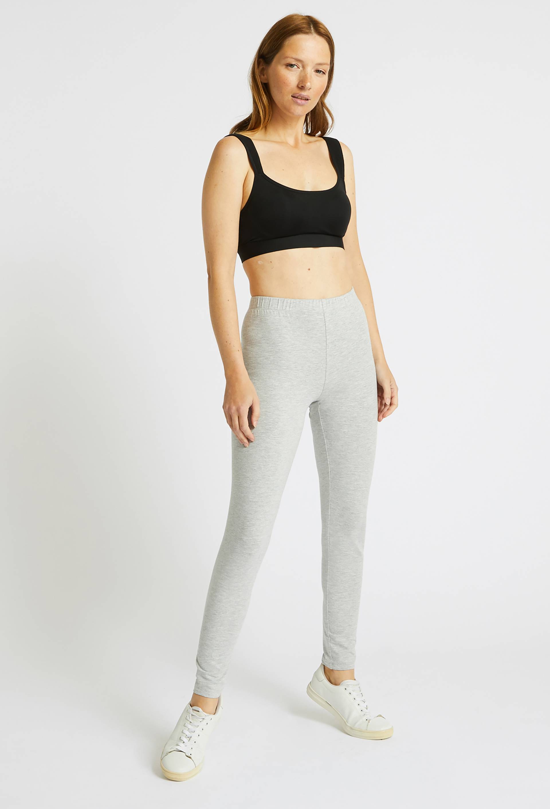 Legging uni en coton, Bio, Gris foncé, large image number 0