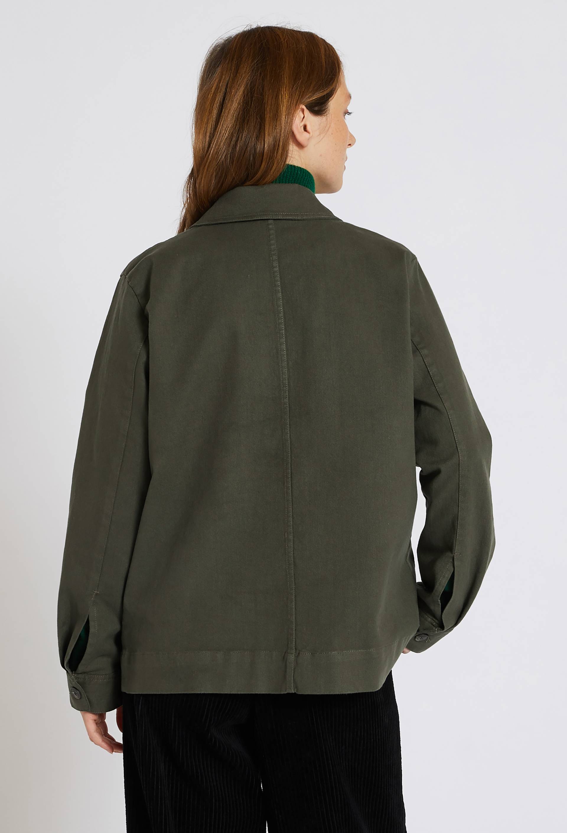 Veste courte contenant du coton, Vert foncé, large image number 3