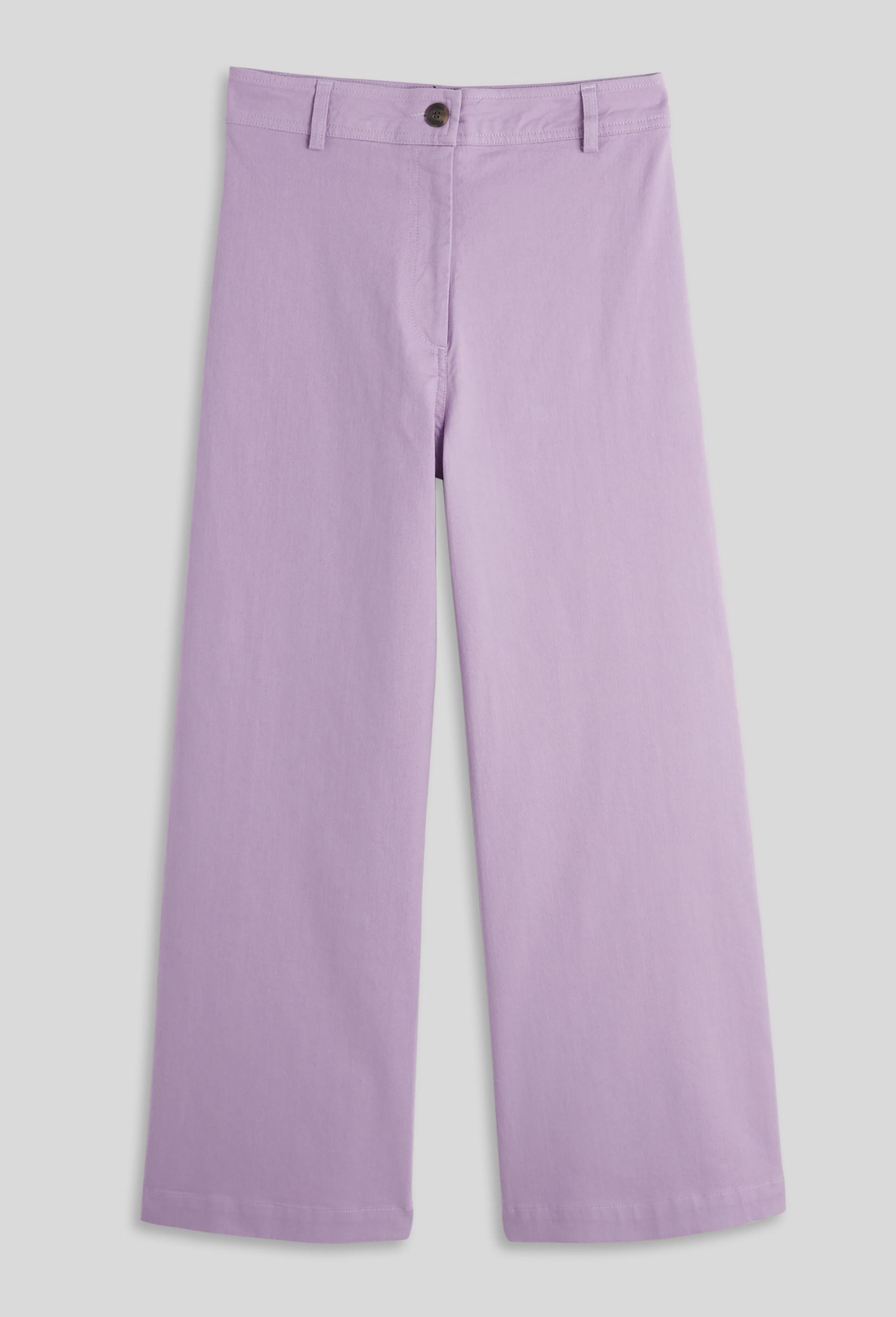 Pantalon large taille haute contenant du coton, Violet clair, large image number 2
