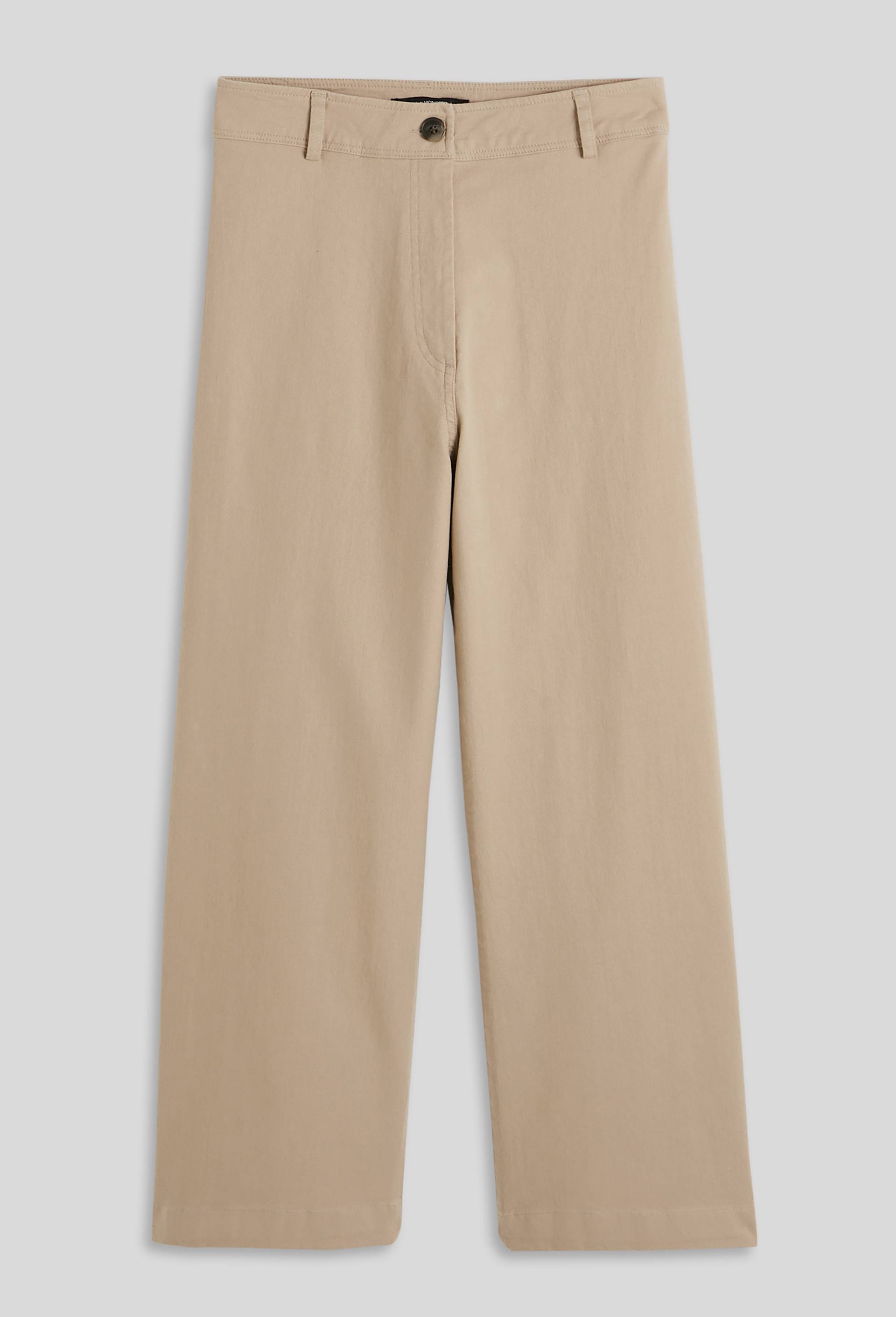 Pantalon large taille haute contenant du coton, Beige clair, large image number 2
