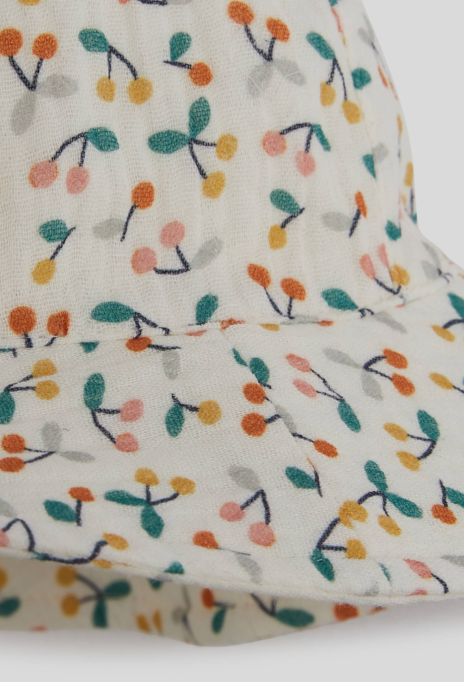 Bob cloche imprimé cerises, Ecru, large image number 1.0