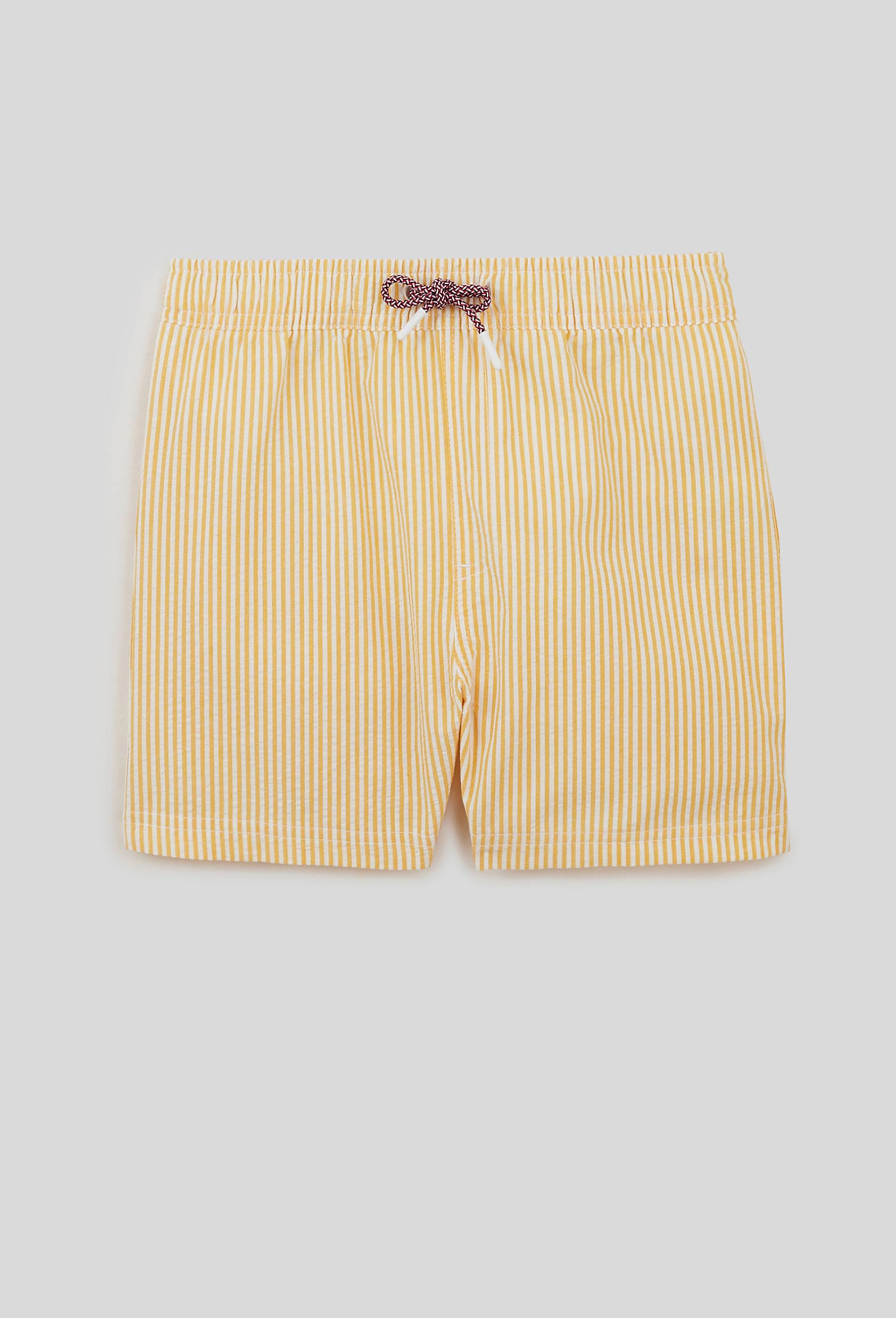 Short de bain rayé, Jaune, swatch image