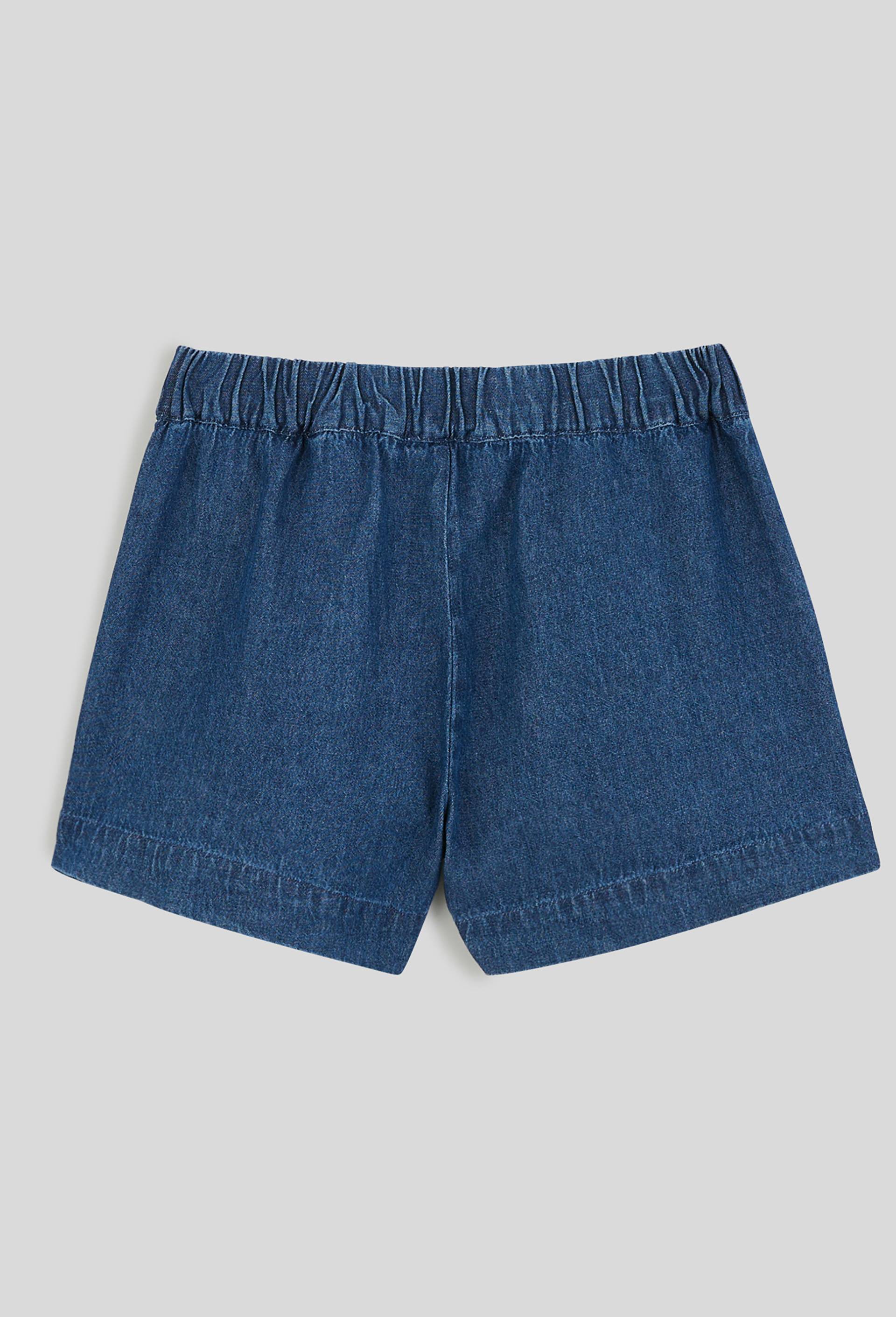 Short en chambray brodé, Oeko-Tex, Bleu foncé, large image number 1.0