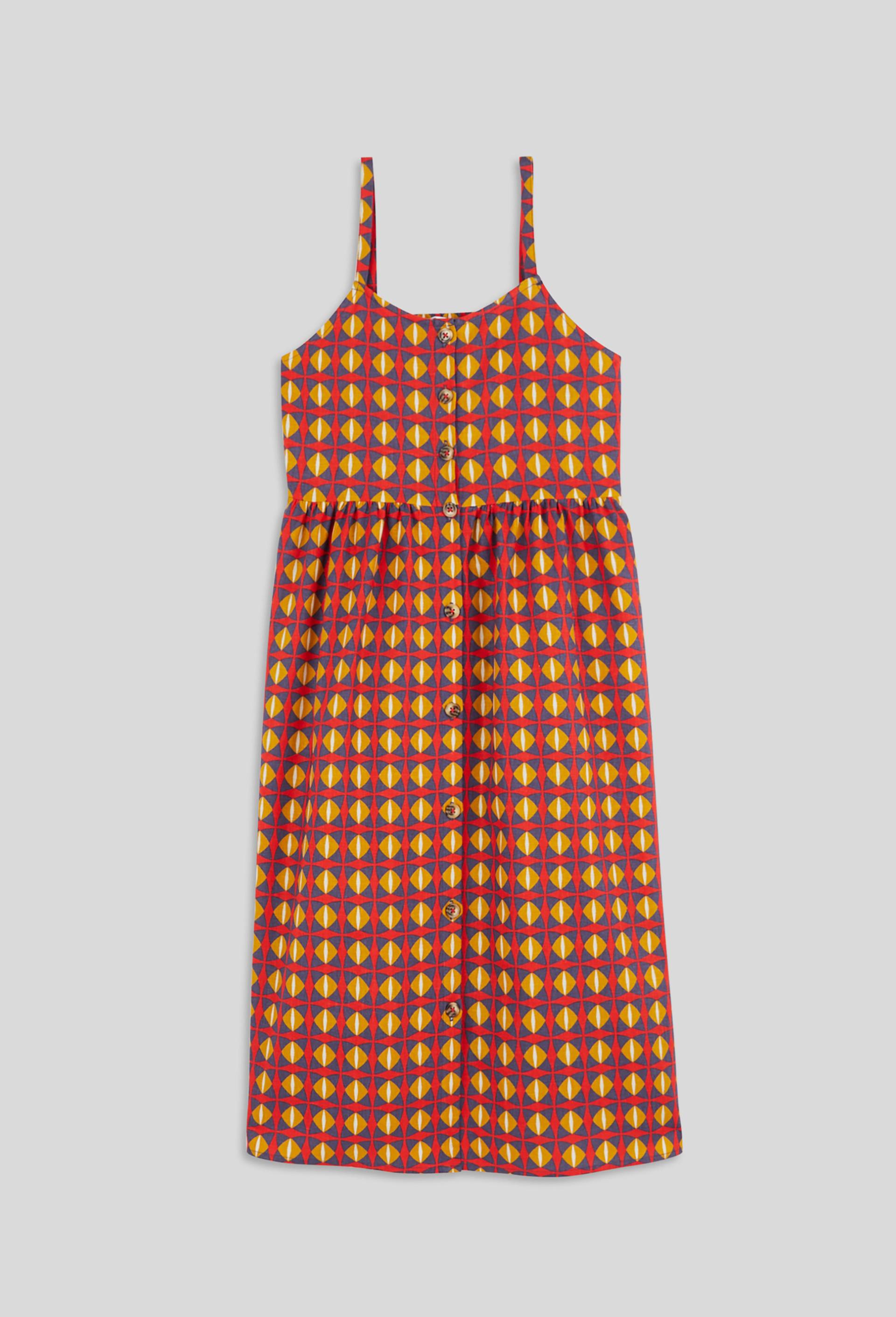 Robe imprimée en lin et viscose, Oeko-Tex, Rouge, large image number 2