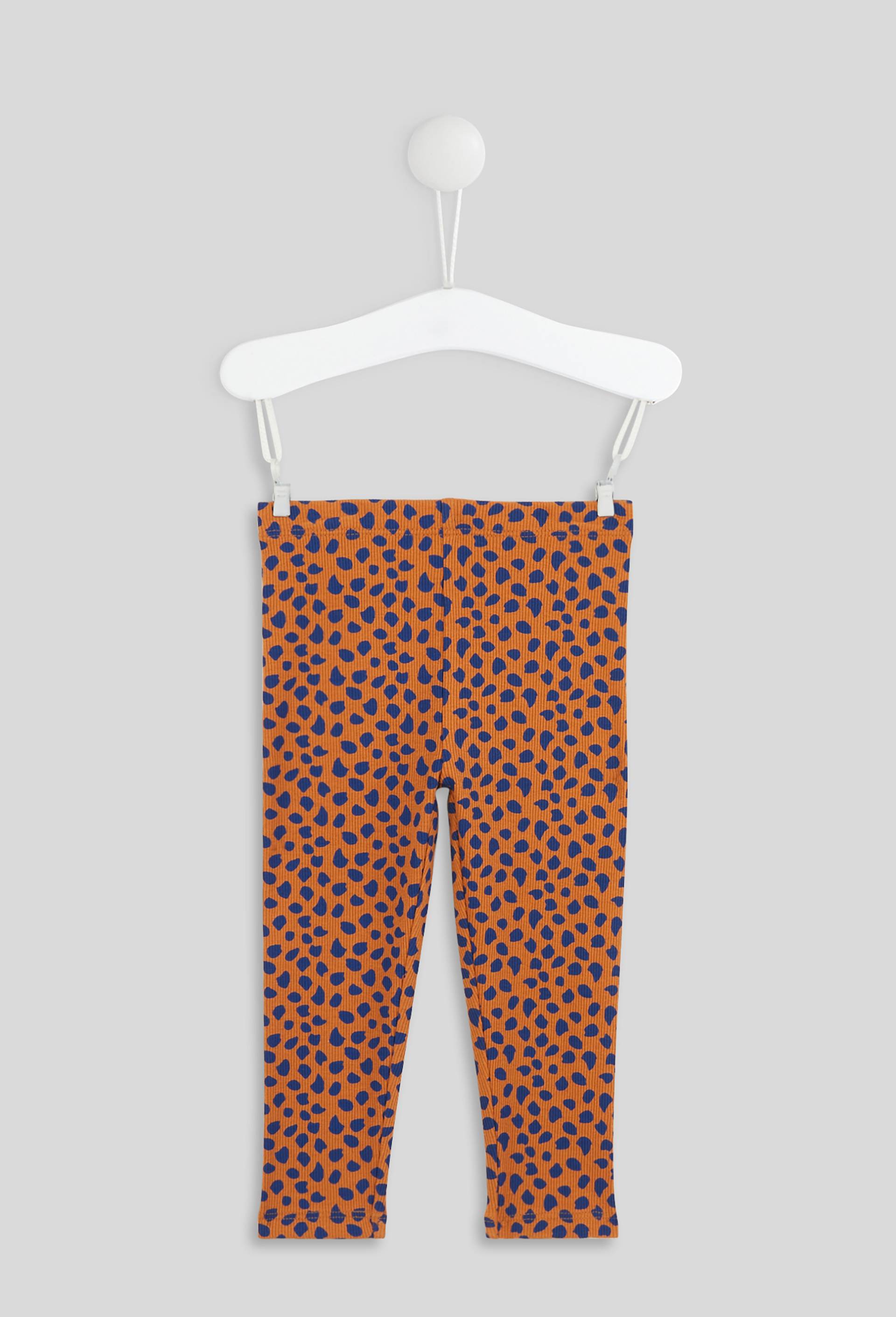 Legging imprimé taches en coton BIO, Oeko-Tex, Brun clair, large image number 1