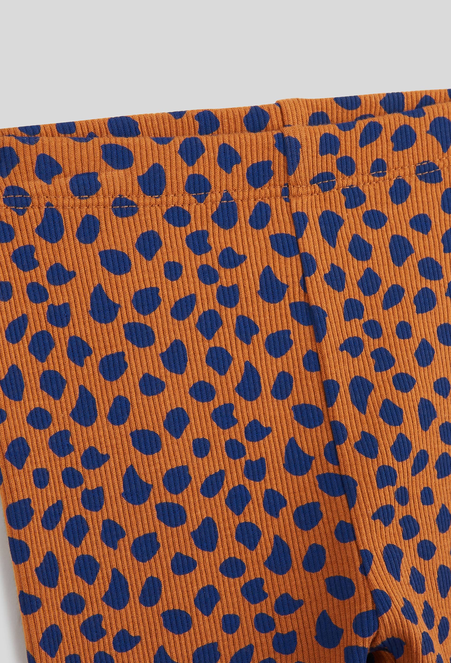 Legging imprimé taches en coton BIO, Oeko-Tex, Brun clair, large image number 2