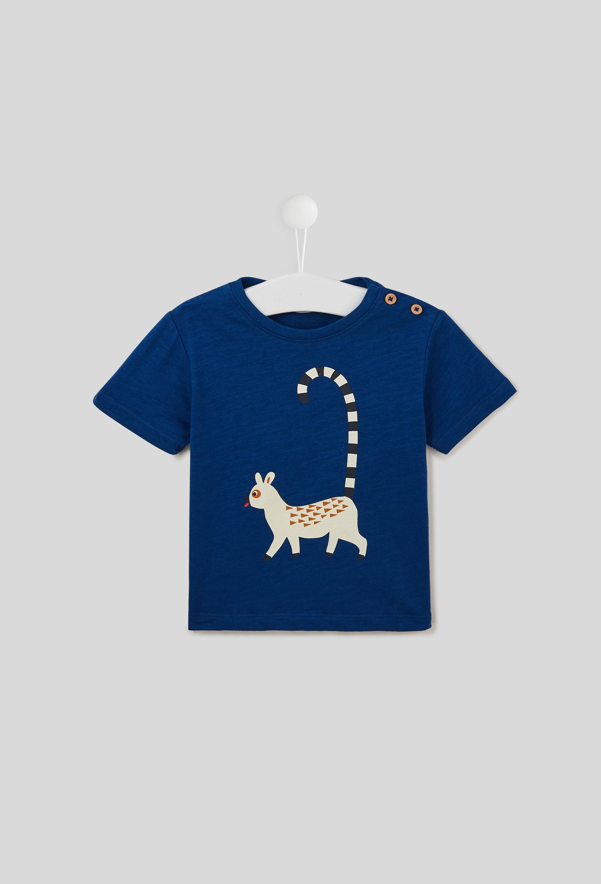 T.shirt imprimé en coton BIO, Oeko-Tex, Bleu, large image number 0.0