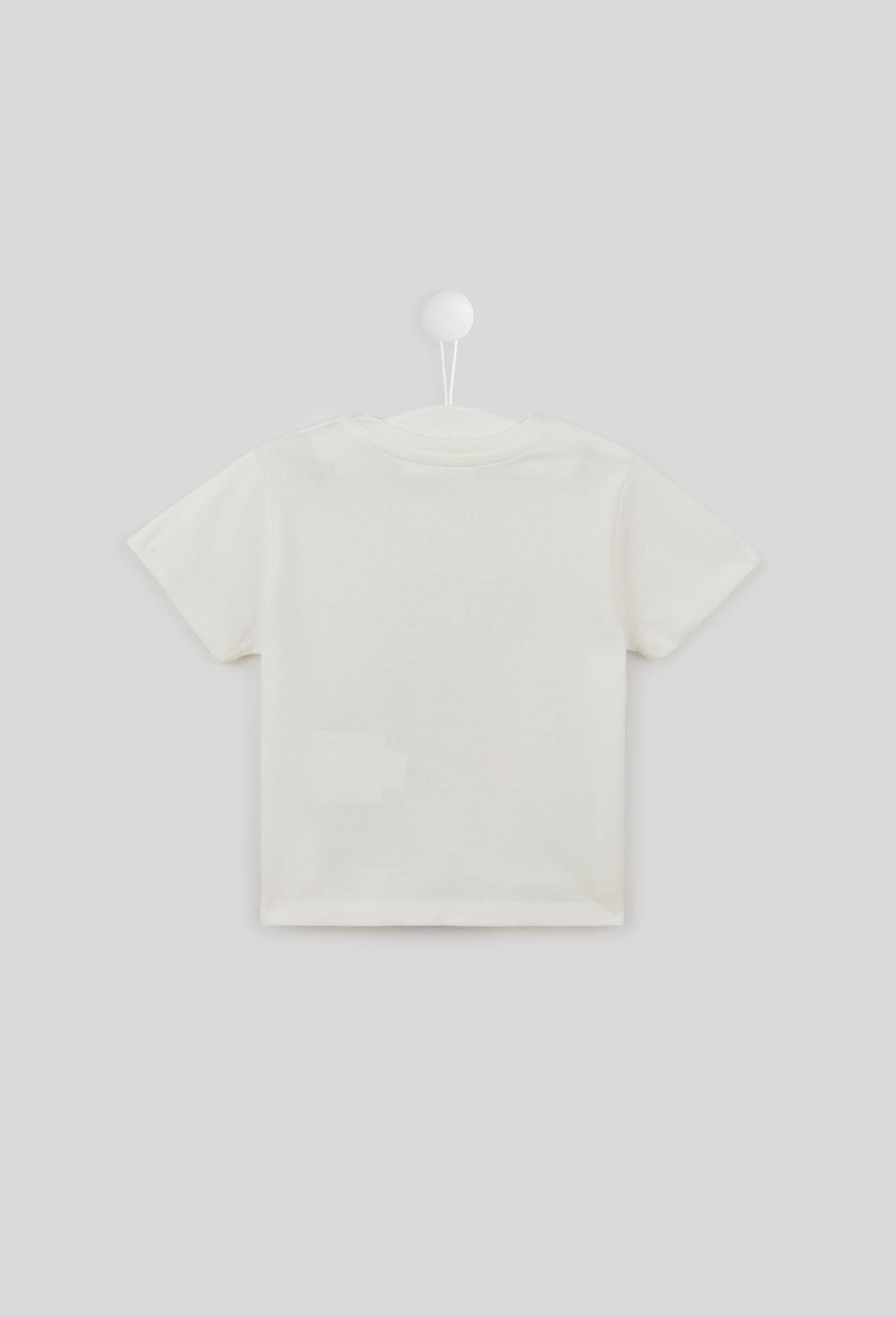 T.shirt en piqué imprimé en coton BIO, Oeko-Tex, Ecru, large image number 1.0