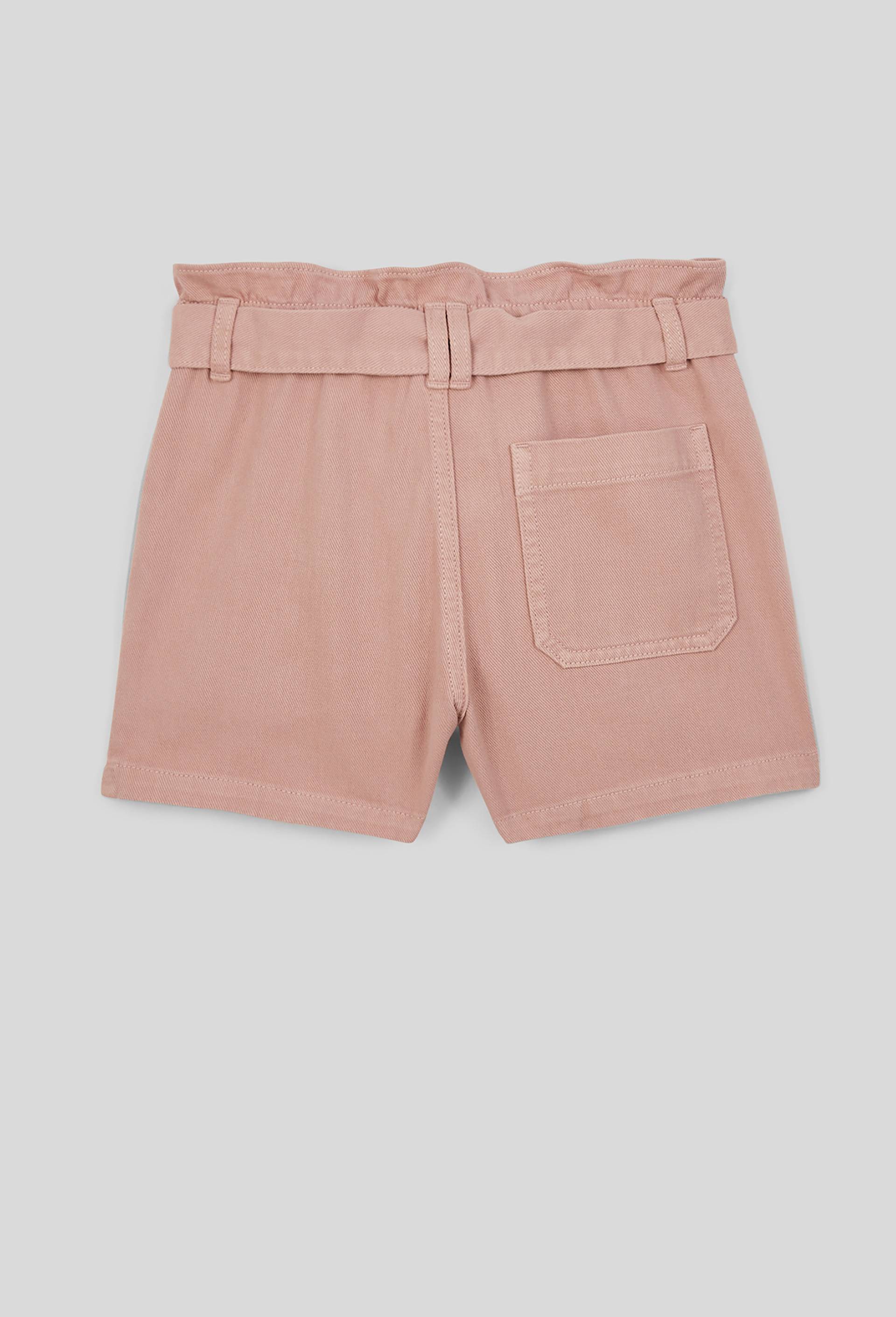 Short uni ceinturé en coton, Beige clair, large image number 2.0