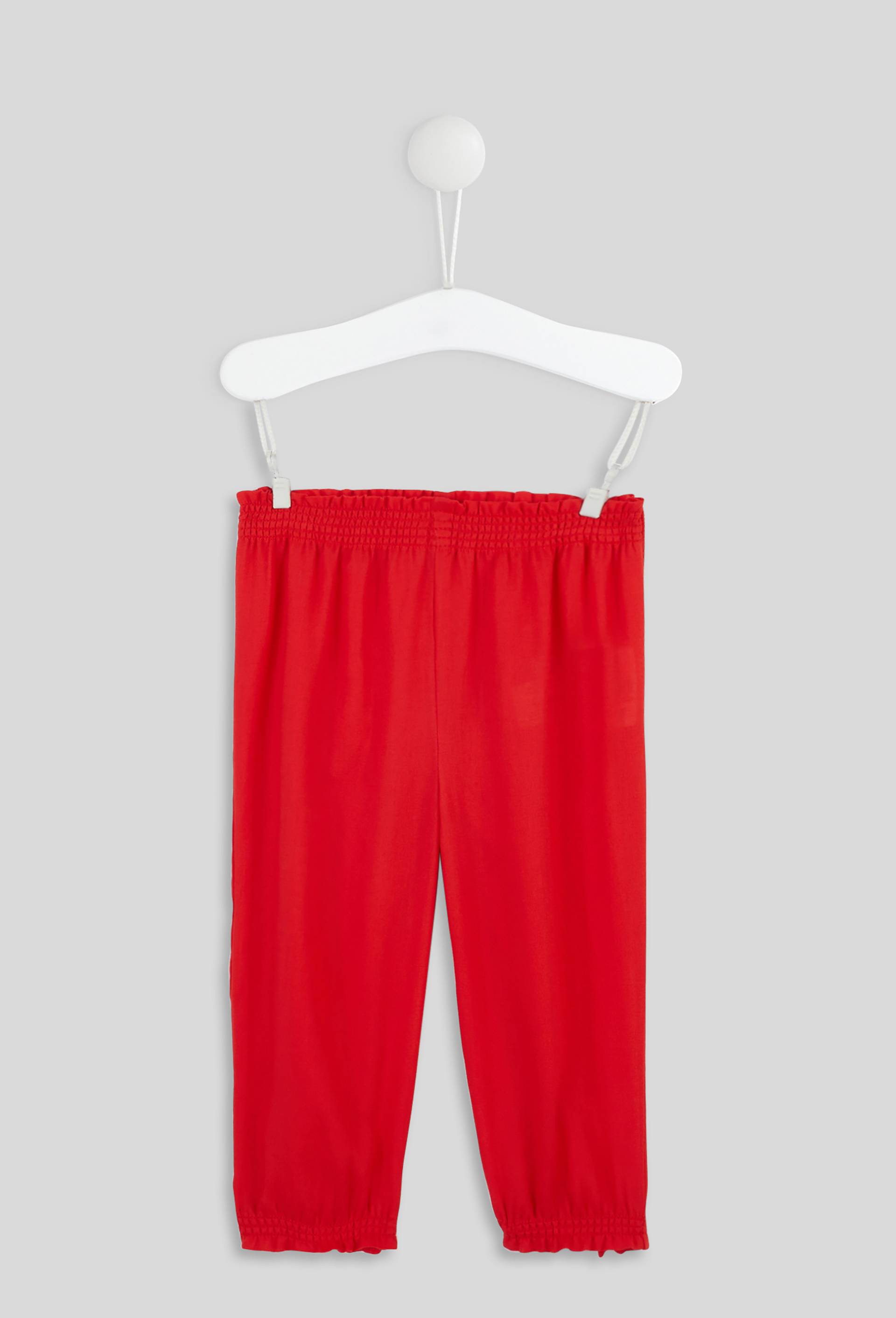 Pantalon uni en twill en coton BIO, Rouge, large image number 0