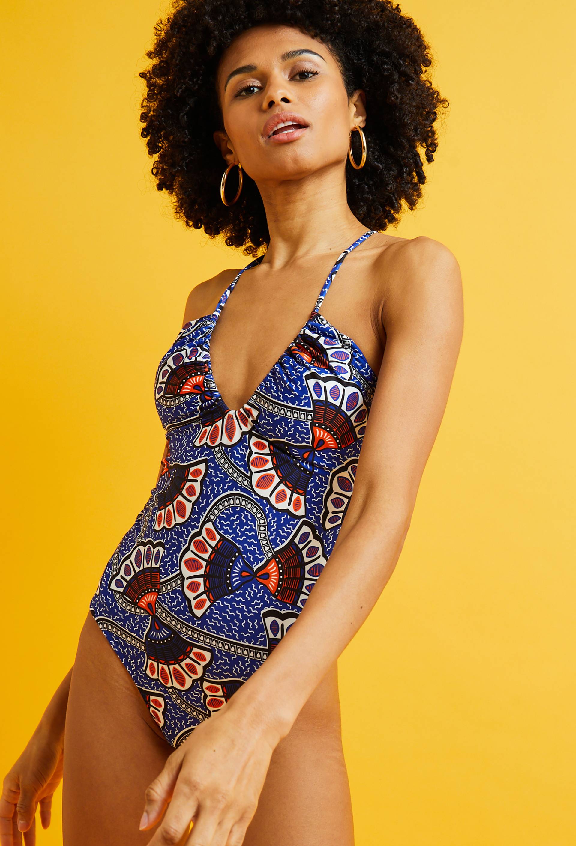 Maillot de bain 1 pièce, Oeko-Tex et matière recyclée, Bleu, large image number 0